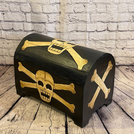 50cm x 35cm x 30cm Wood Gothic Pirate Chest Skull Coffin Jewellery Trinket Box0