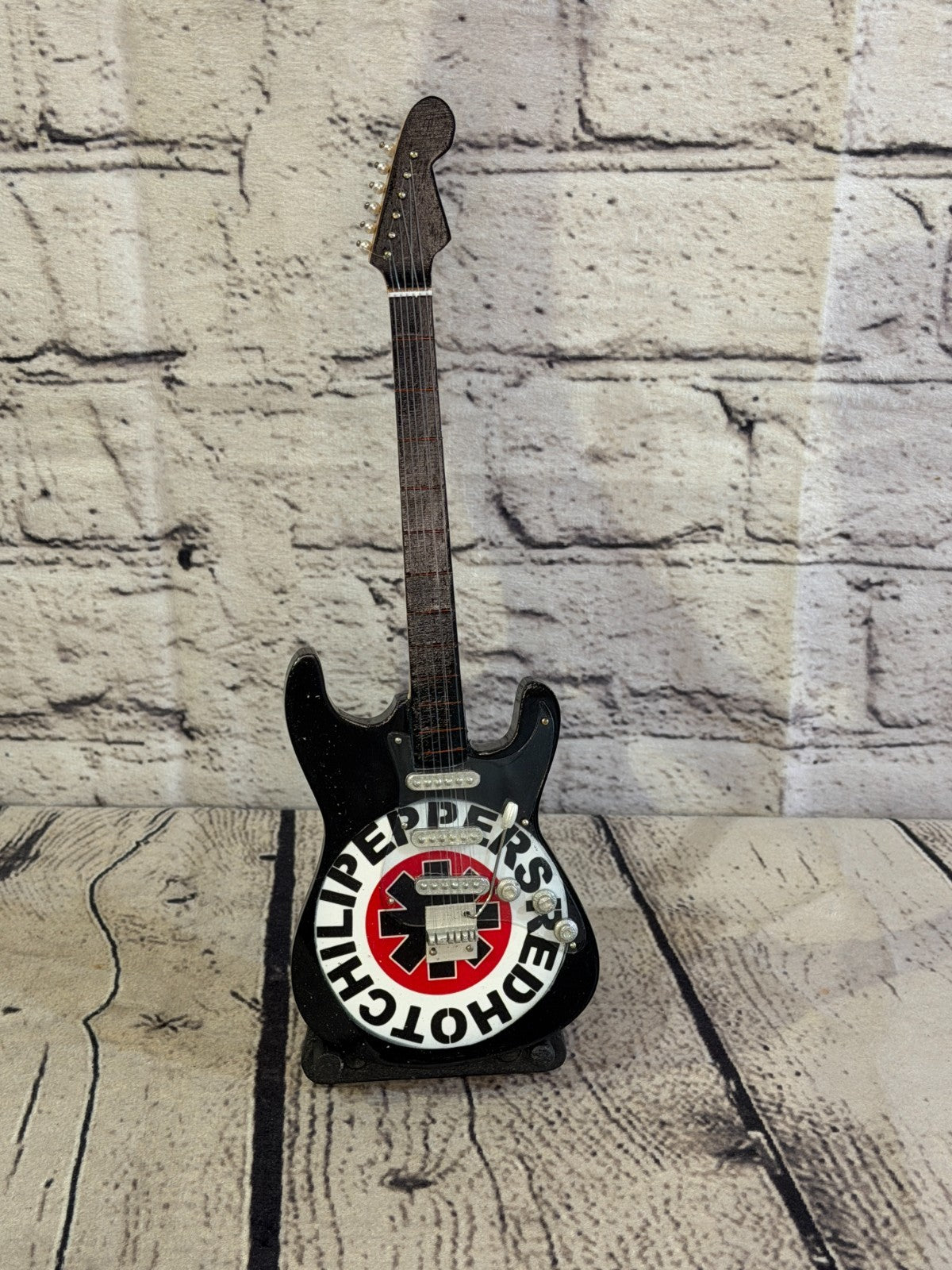 Miniature 25cm Guitar Red Hot Chili Peppers Guitar on Stand Band Gift Display1