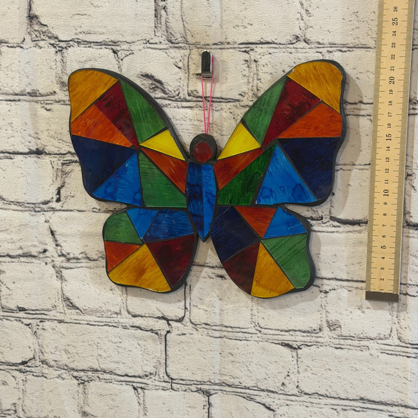 Rainbow Mulitcoloured Butterfly Mosaic Tile Wall Mirror 25cm x 20cm Handmade New4