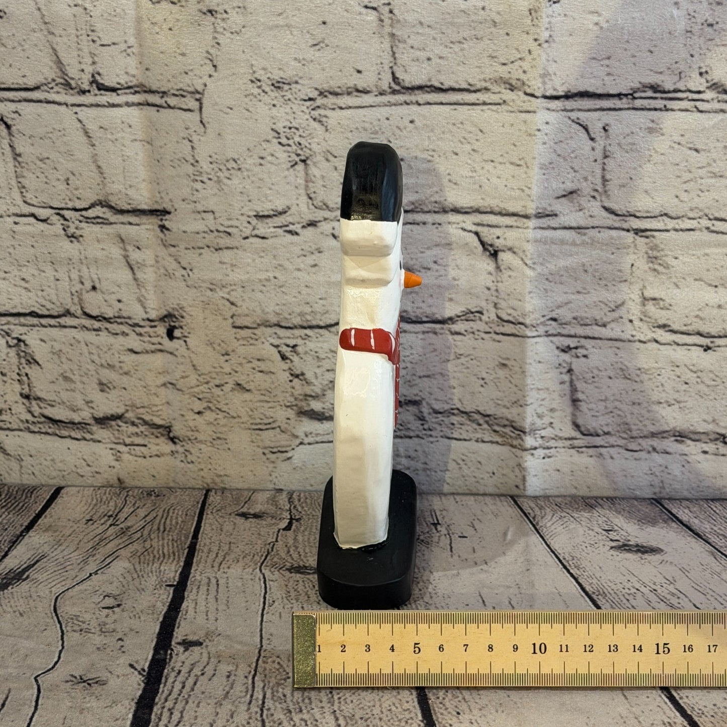 20cm x 10cm Black Flat Top Hat Snowman Handcrafted Wood Xmas Christmas Ornament7