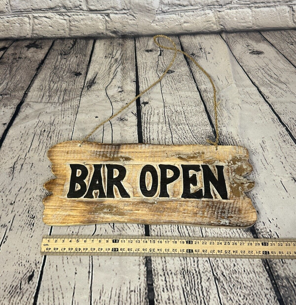 Bar Open Word Sign Plaque Outdoor Garden Shed Den Bar Shop 30cm x 12cm3
