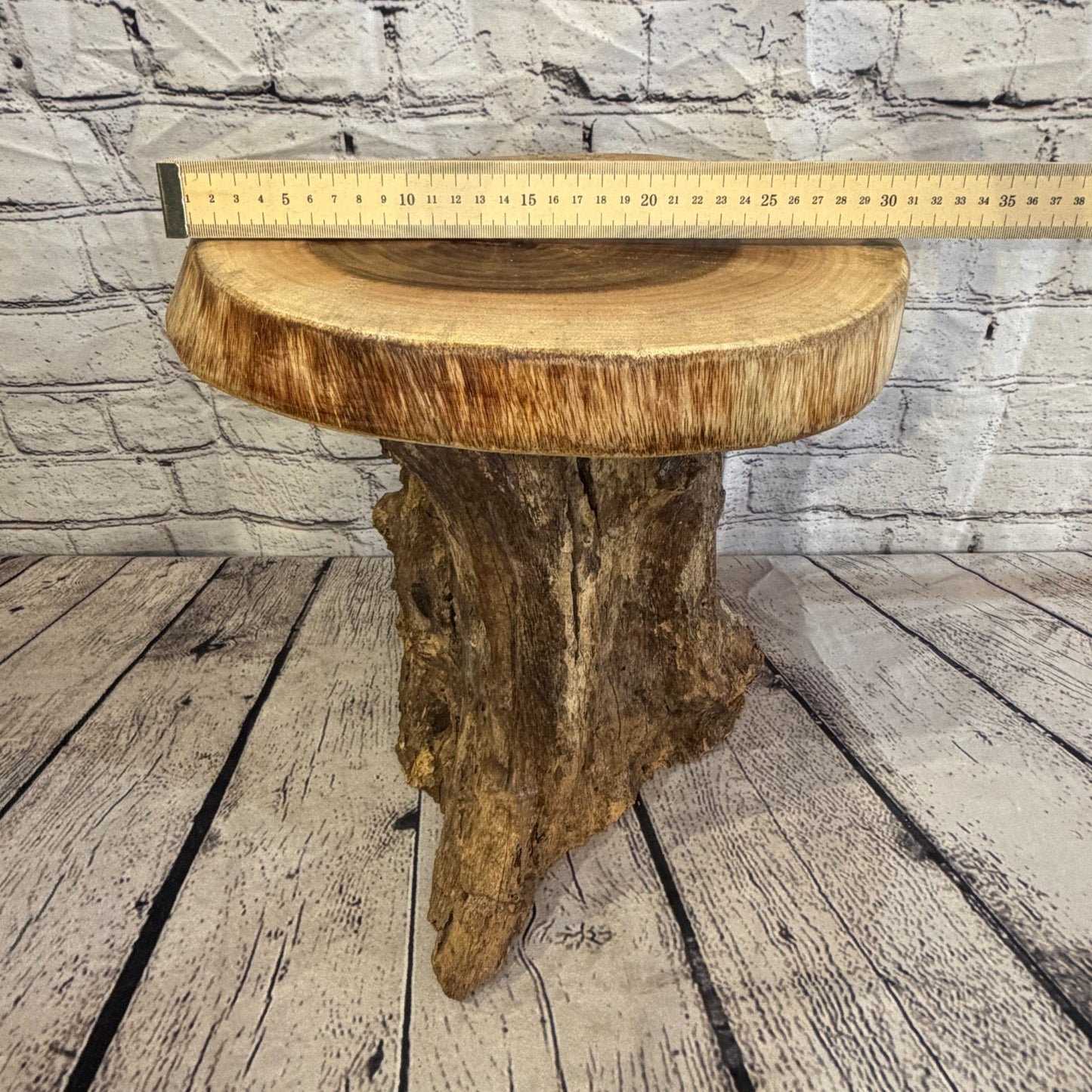 30cm x 25cm Wooden Coffee Root Sculpture Garden Teak Root Ornament Carved No 95