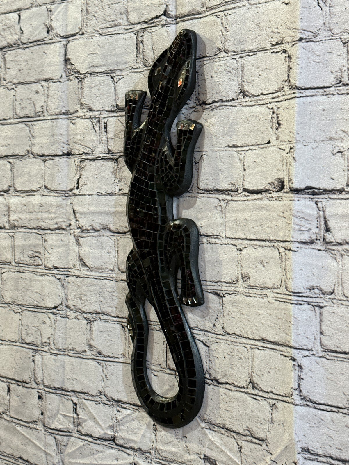 50cm Gecko Deep Purple Mosaic Wall Hanging Wooden Ornaments Wood Carving1