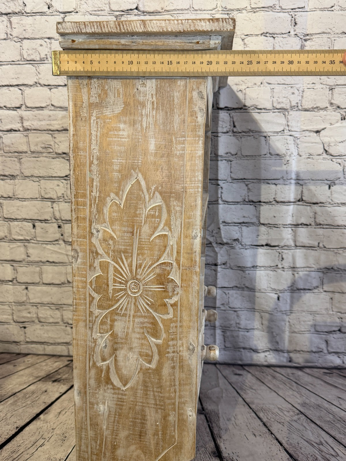 75cm x 55cm x 25cm White 3 Draws Wooden Cabinet Living Hallway Storage Furniture7