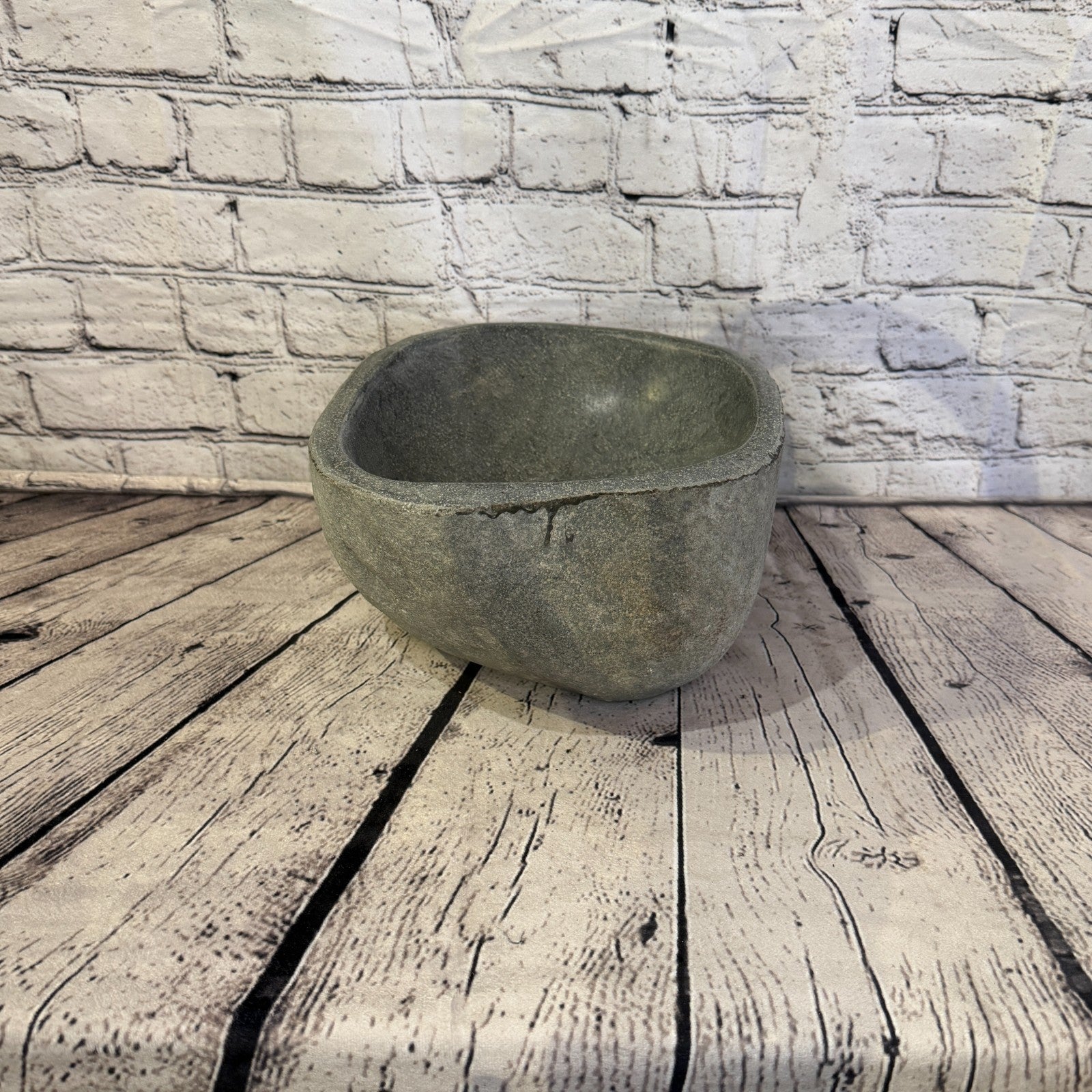 29cm x 23cm Wash Basin Bathroom Counter Top Washing River Stone Bowl Sink No 213