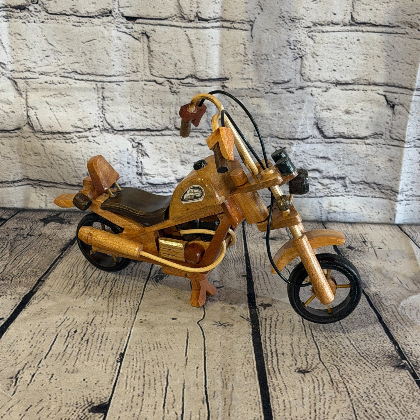 25cm Large Light Wood Motorbike Motorcycle Model Wooden Ornament Decorative Bike2