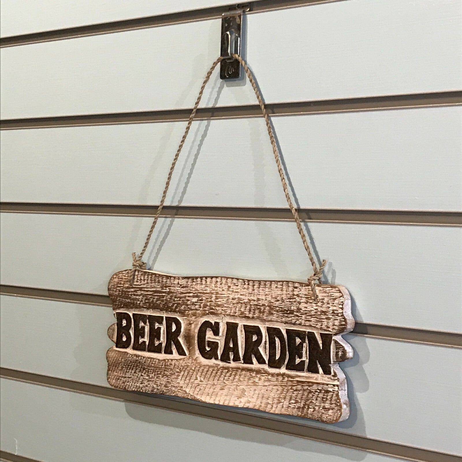 Beer Garden Word Sign Plaque Outdoor Garden Shed Den Bar Shop 30cm x 12cm2