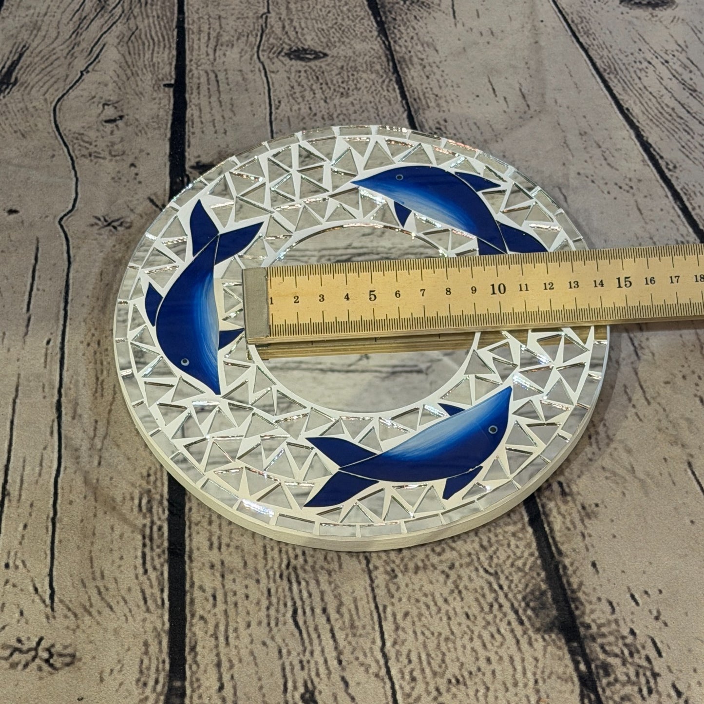 Blue Dolphin Mosaic Tile Wall Mirror 20cm x 20cm 8 Inches Handmade5