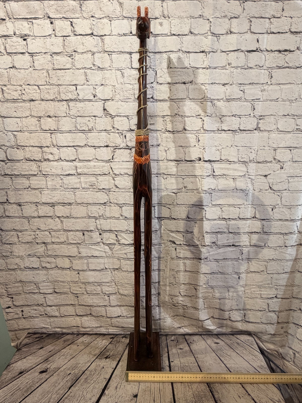 120cm Brown Wooden Giraffe Standing Single Carved Solid Wood Giraffe Handmade7