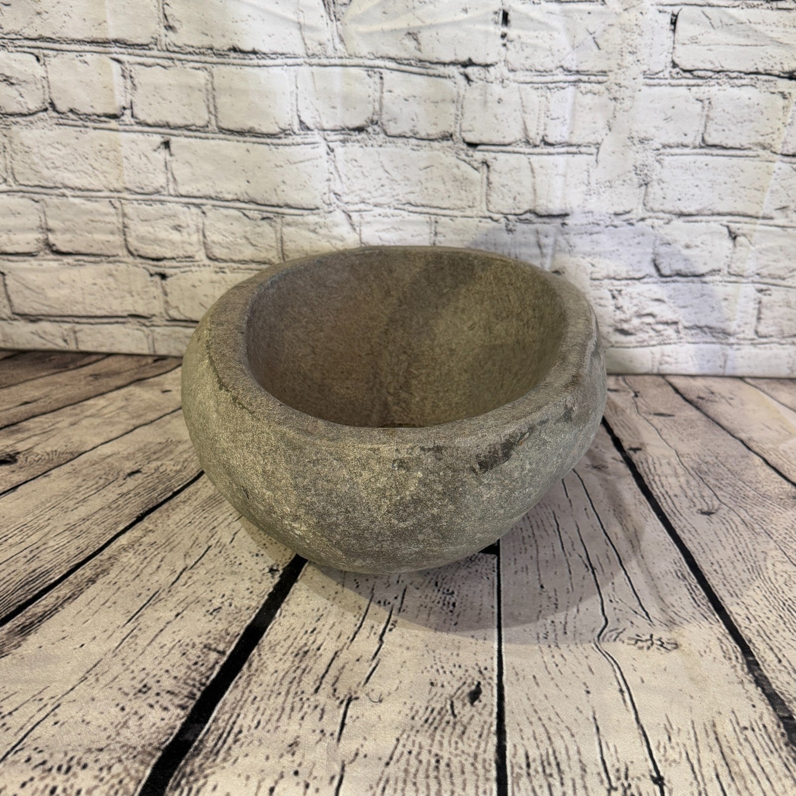 35cm x 25cm Wash Basin Bathroom Counter Top Washing River Stone Bowl Sink No 333
