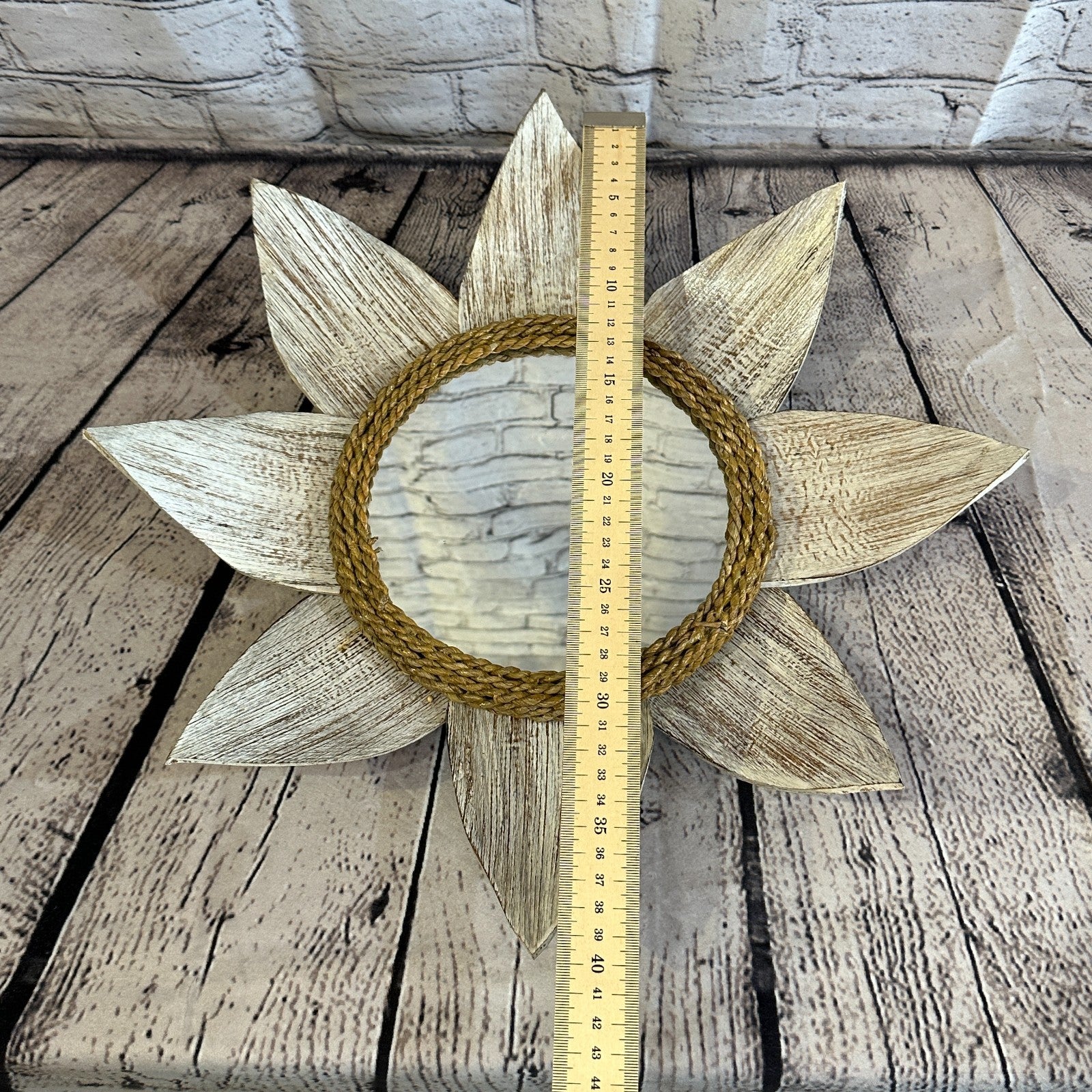 Leaf White Sun Flame Mosaic Tile Wall Mirror 40cm x 40cm 16Inches Handmade5