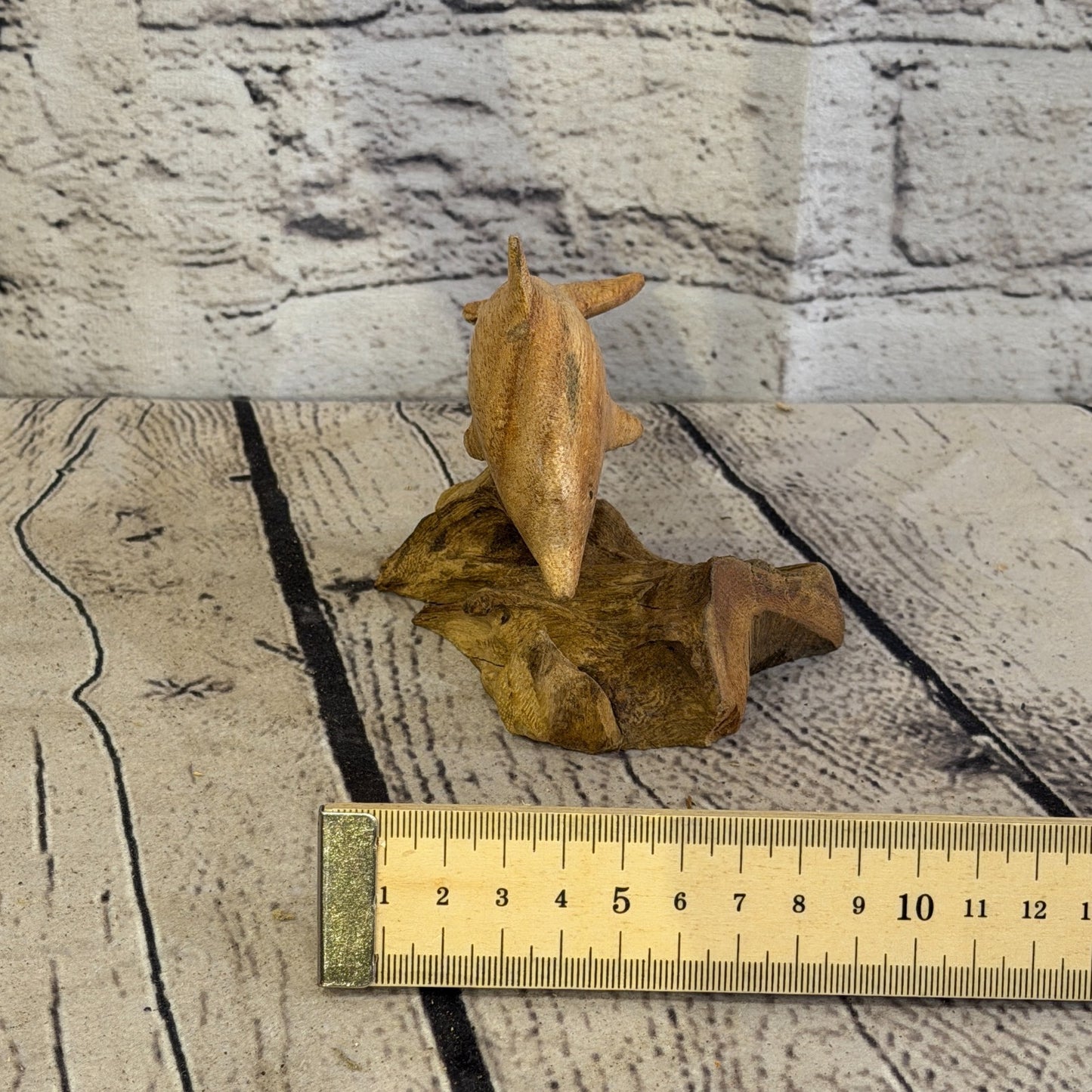 10cm Single Dolphin Mushroom Parasite Ornament Natural Carving Fairtrade Wooden7