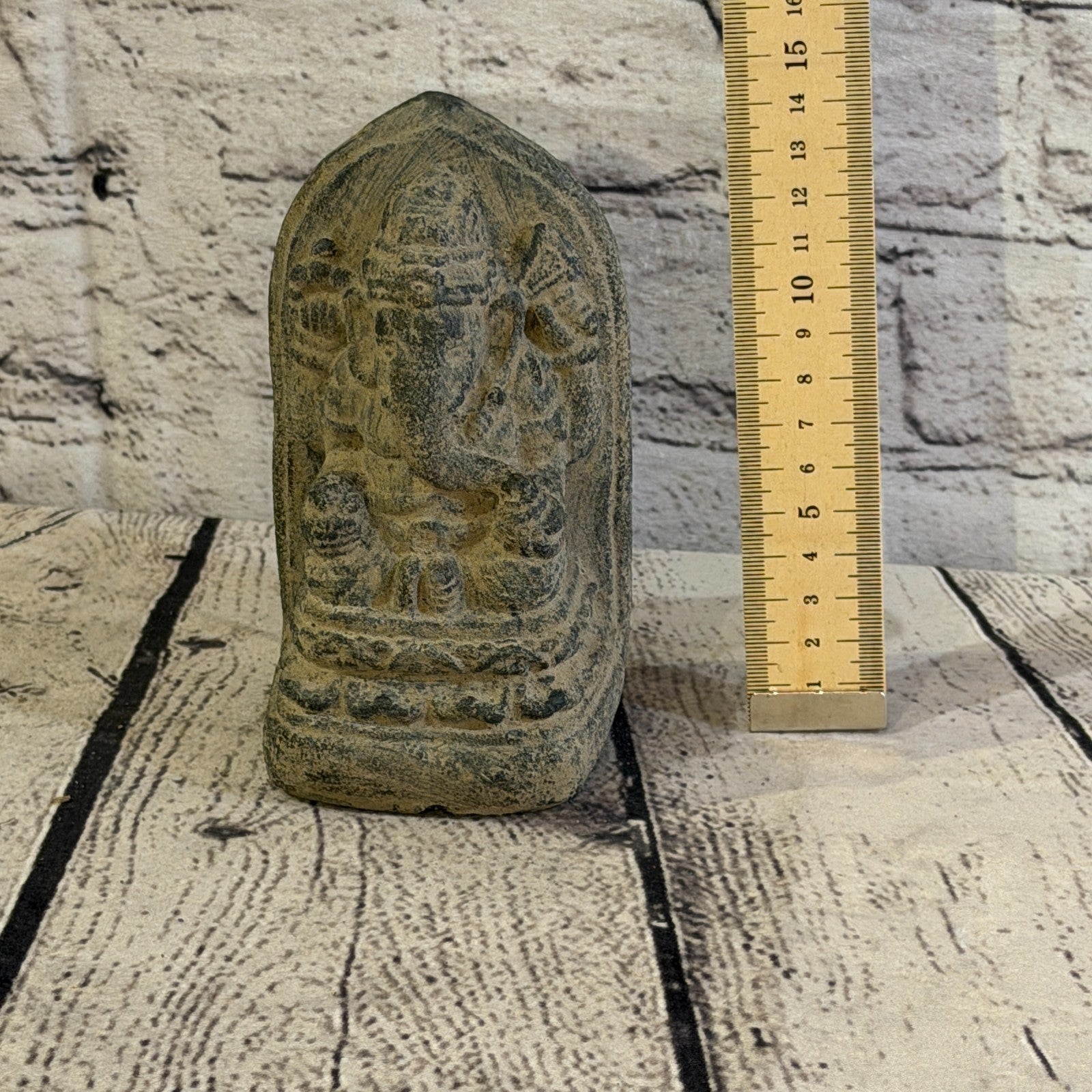 Small Ganahsa Stone Garden 15cm x 7cm Ornament Outdoor Indoor Statue Hindu5