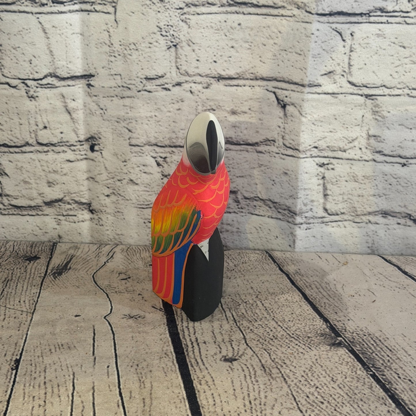 15cm Bright Red Toucan Bird Ornament Statue Fair Trade Hand Made Carved Wood1