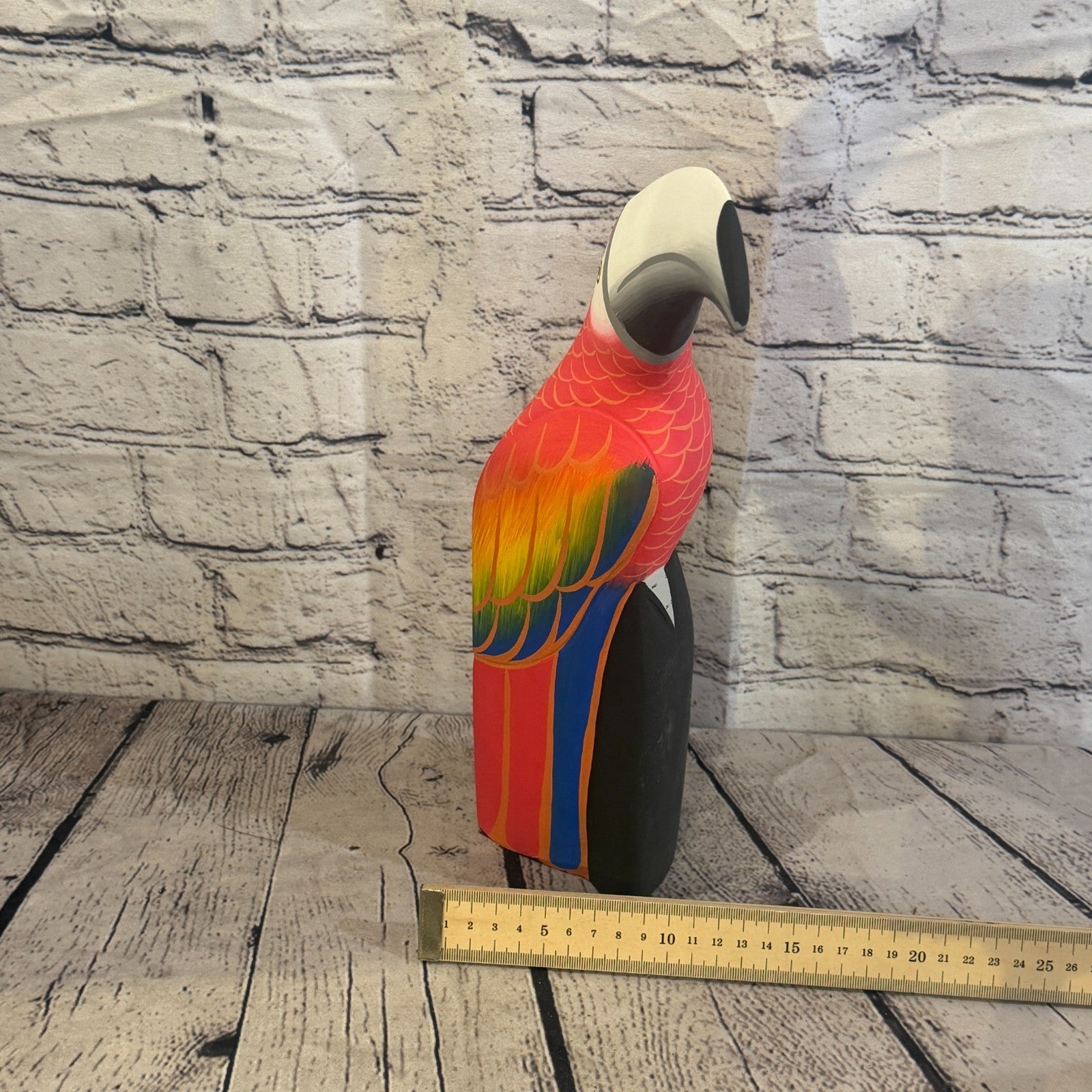30cm Bright Red Toucan Bird Ornament Statue Fair Trade Hand Made Carved Wood7