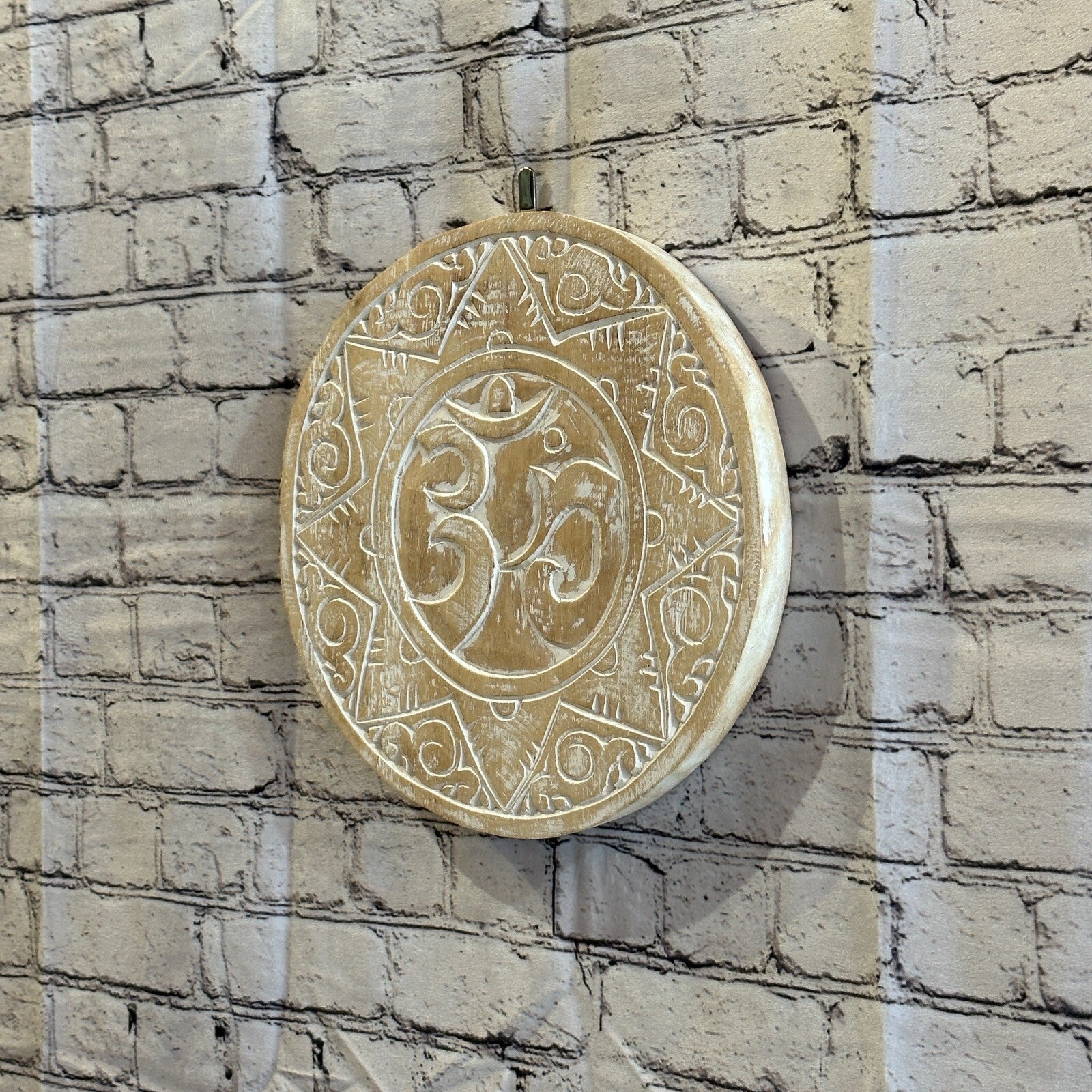 30cm Cream Style Wall Decoration Om Lucky Coin Designer Mask Wooden Handmade1