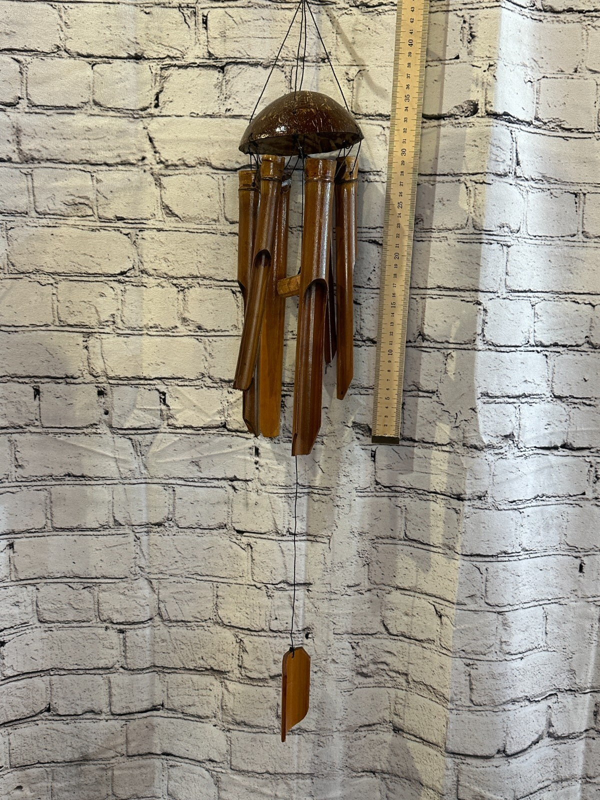 Coconut Bamboo Windchime Plain 30cm Garden Gift Summer Handmade Chimes3