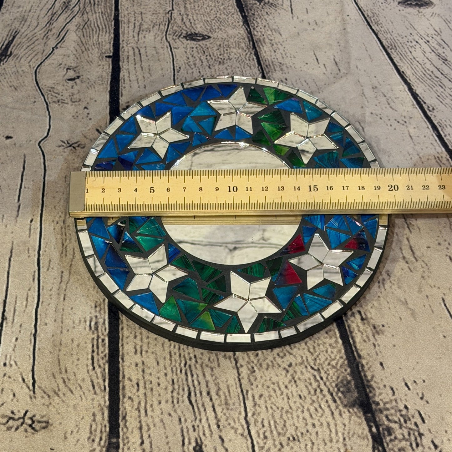 Blue Star Black Mosaic Tile Wall Mirror 20cm x 20cm 8 Inches Handmade3