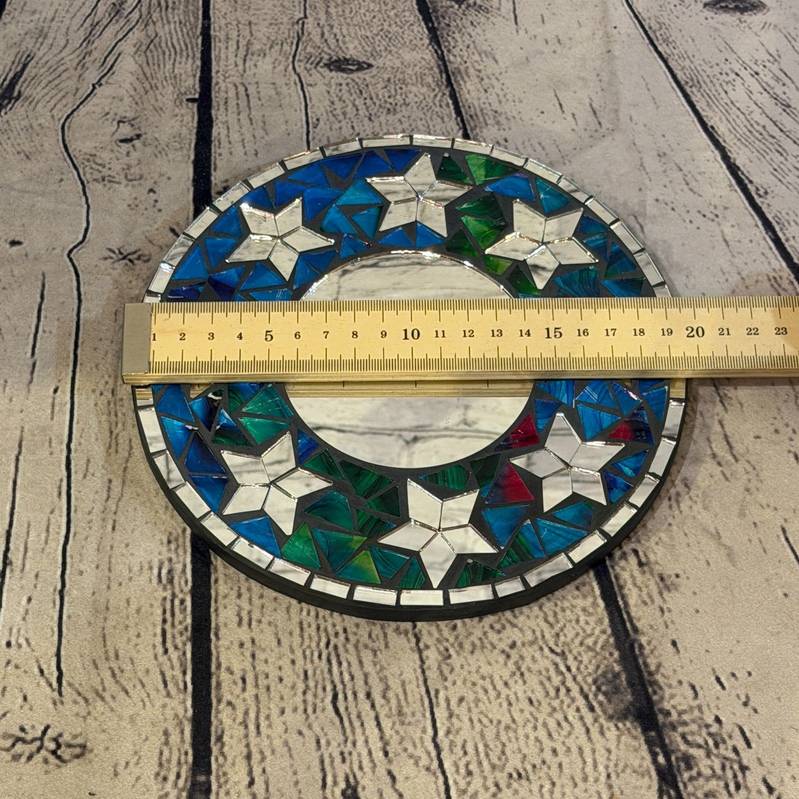 Blue Star Black Mosaic Tile Wall Mirror 20cm x 20cm 8 Inches Handmade3