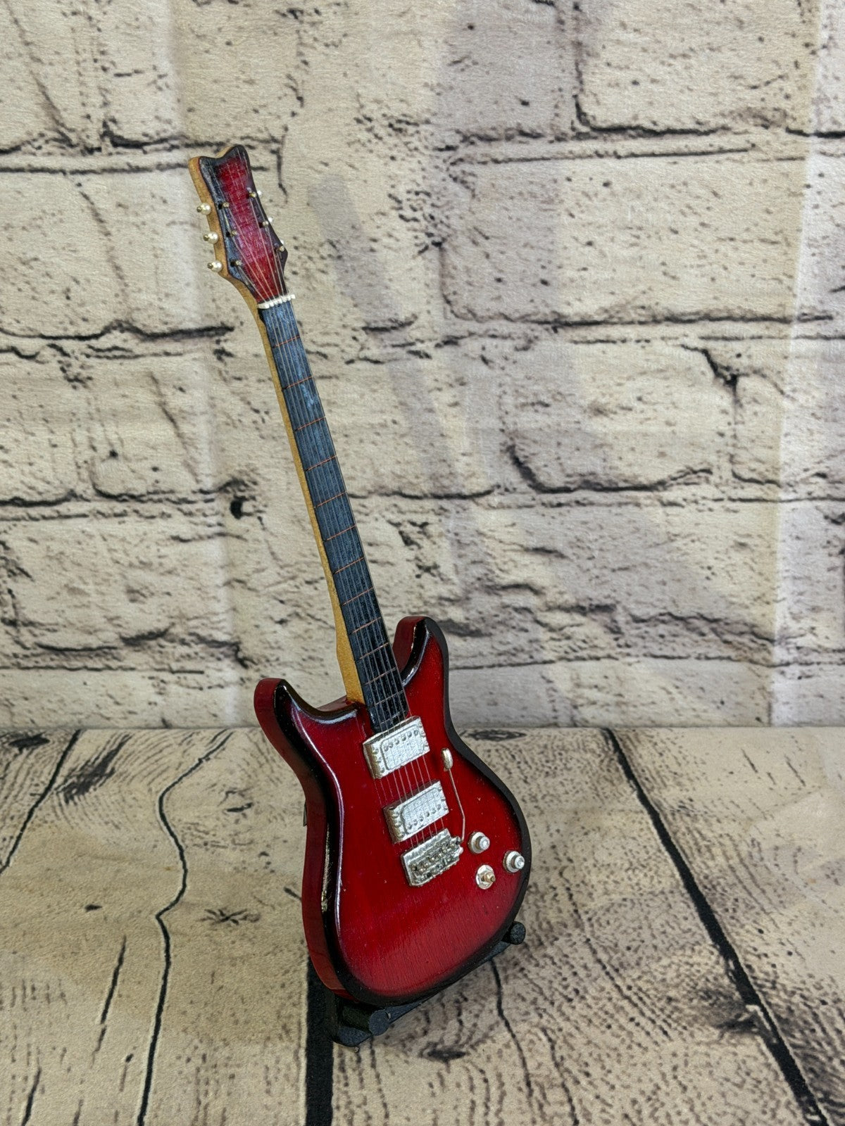 Miniature 25cm Guitar on Stand Band Gift Display Design 22