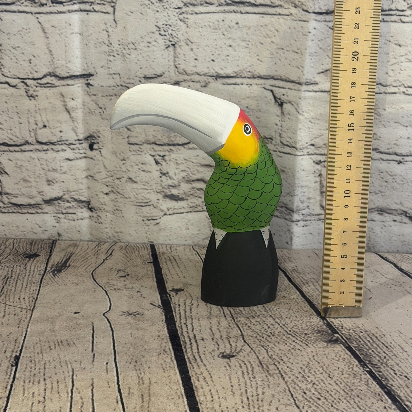 15cm Bright Green Toucan Bird Ornament Statue Fair Trade Hand Made Carved Wood6