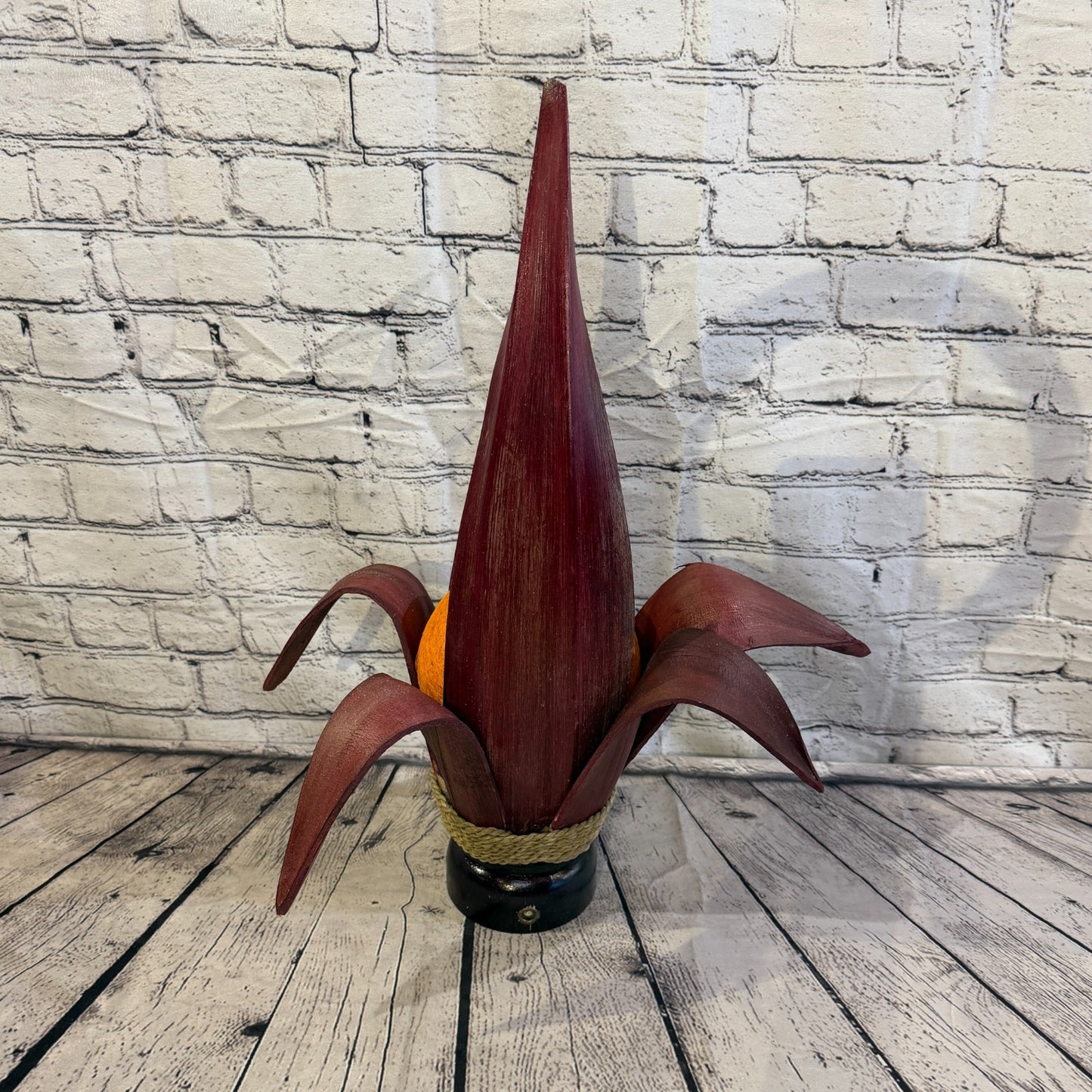 Orange Light Red Natural 55cm Tall Leaf Lamp Twist LED UK Mains Plug Design 14