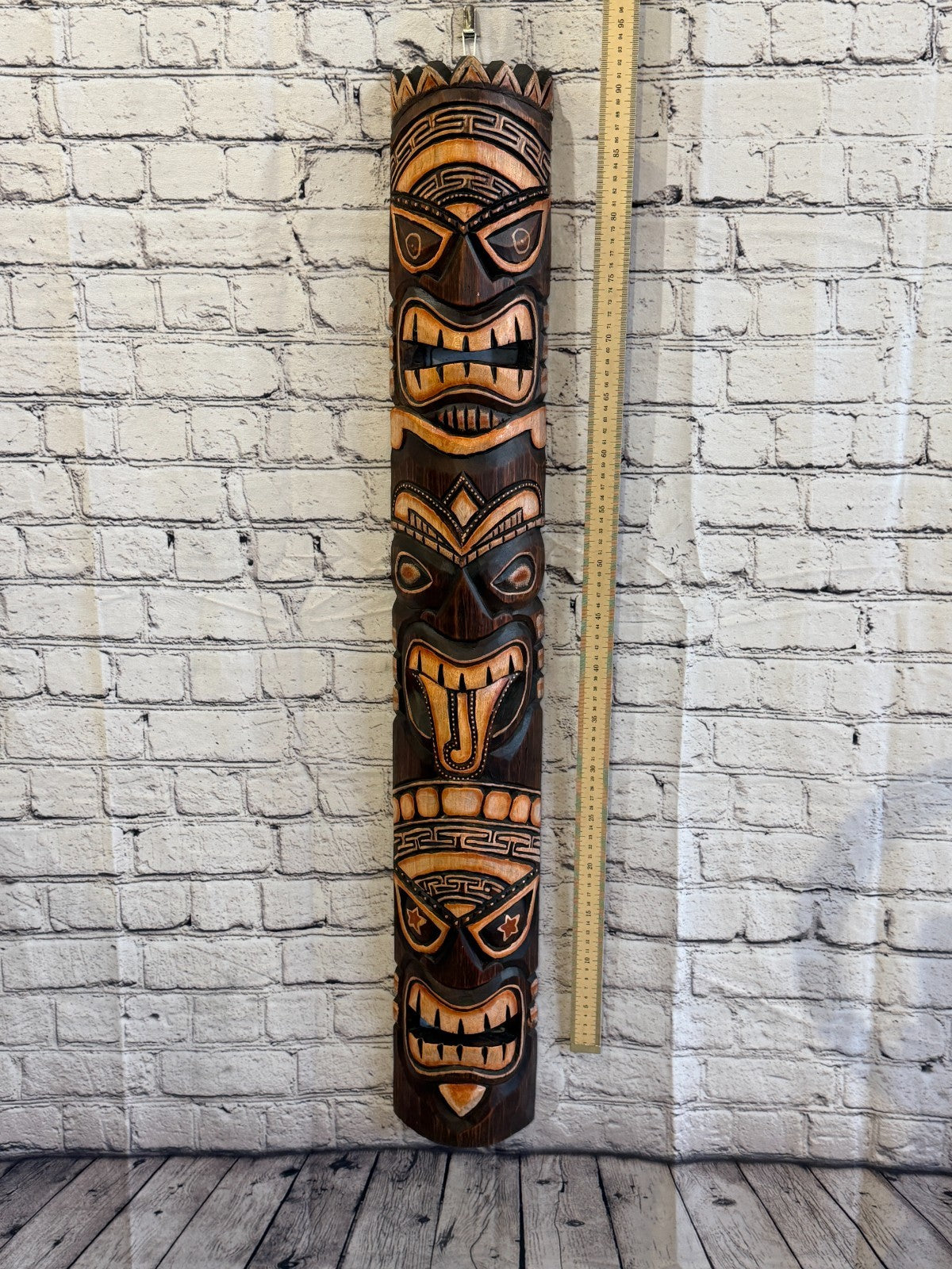 100cm Tiki Bar Mask Sign Decoration Wall Hanging Mask Wood Carving Design 24