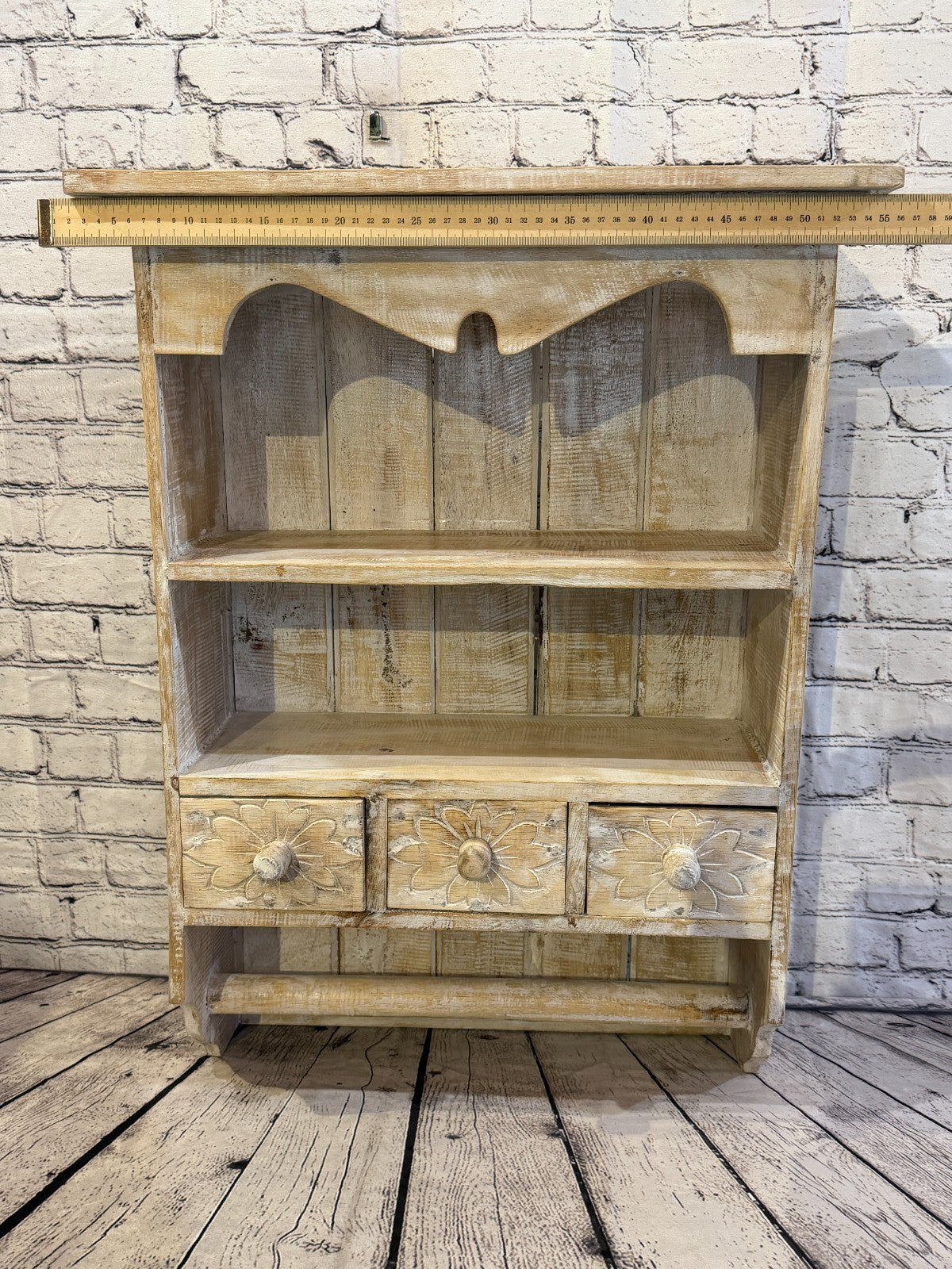 75cm x 55cm x 25cm White 3 Draws Wooden Cabinet Living Hallway Storage Furniture5