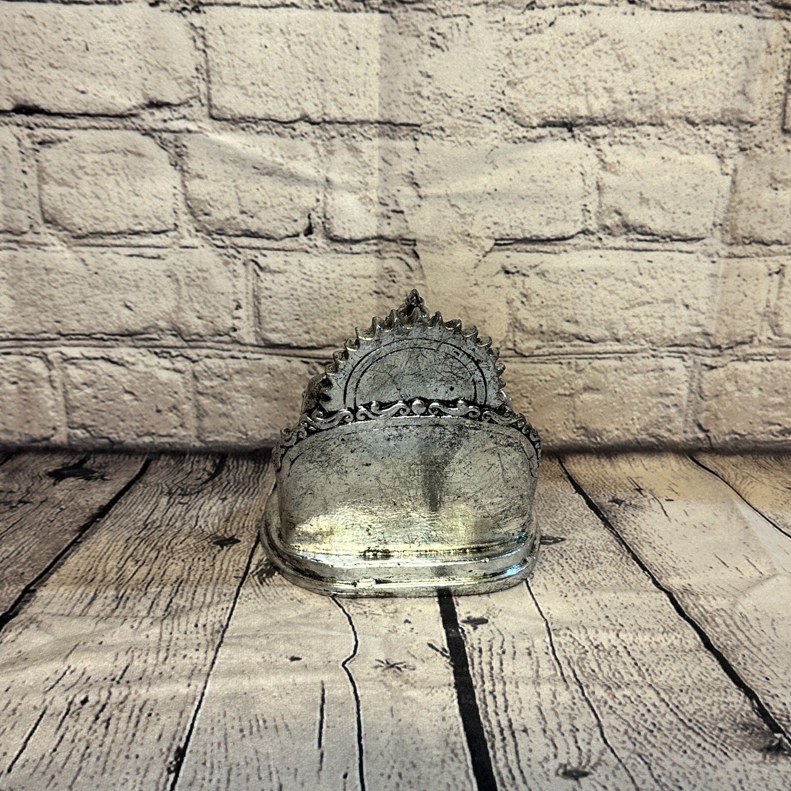 Silver And Gold 15cm Small Ganesh Ganesa Sitting On Seat Statue Resin Hindu4