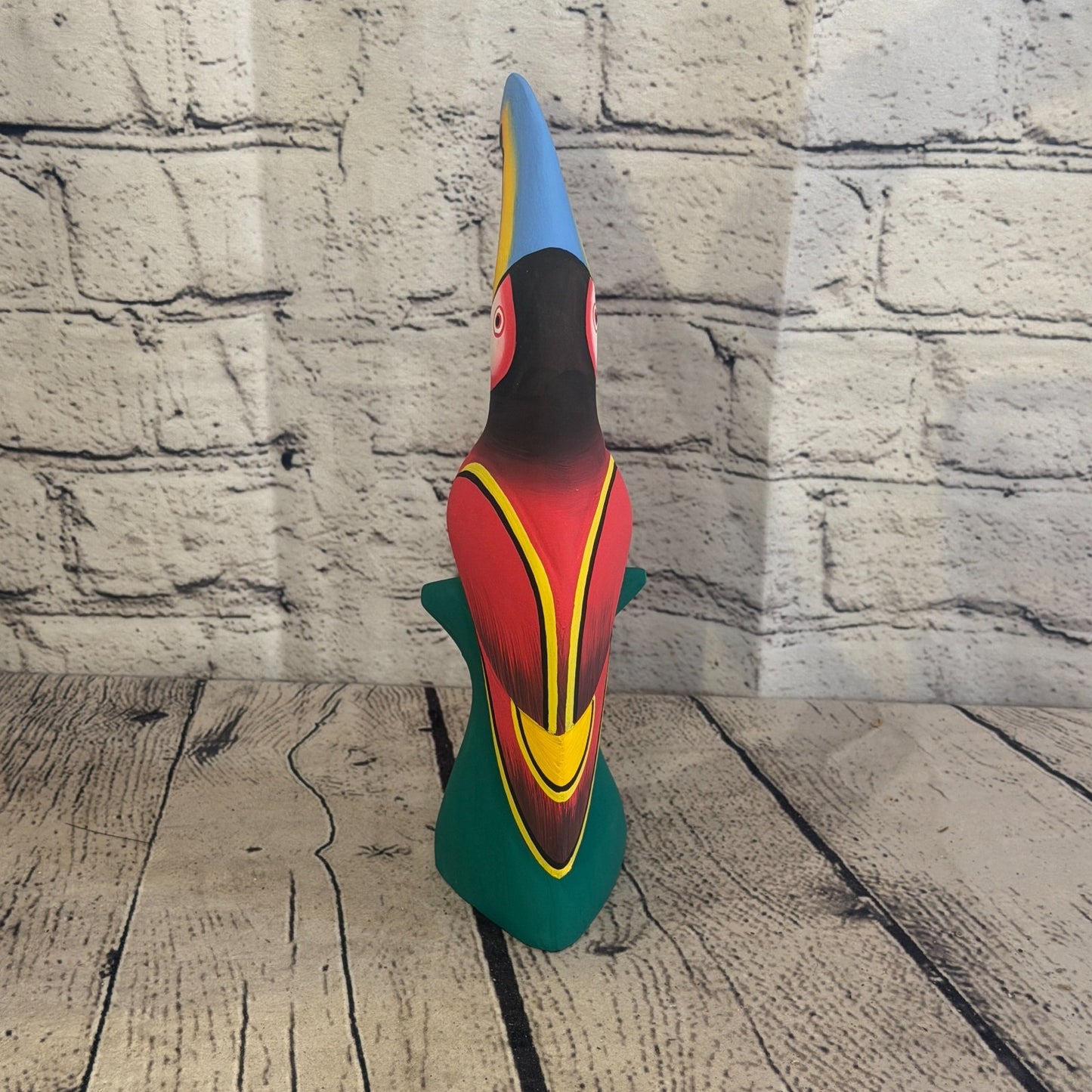 20cm Dark Red Toucan Bird Ornament Statue Fair Trade Hand Made Carved Wood5