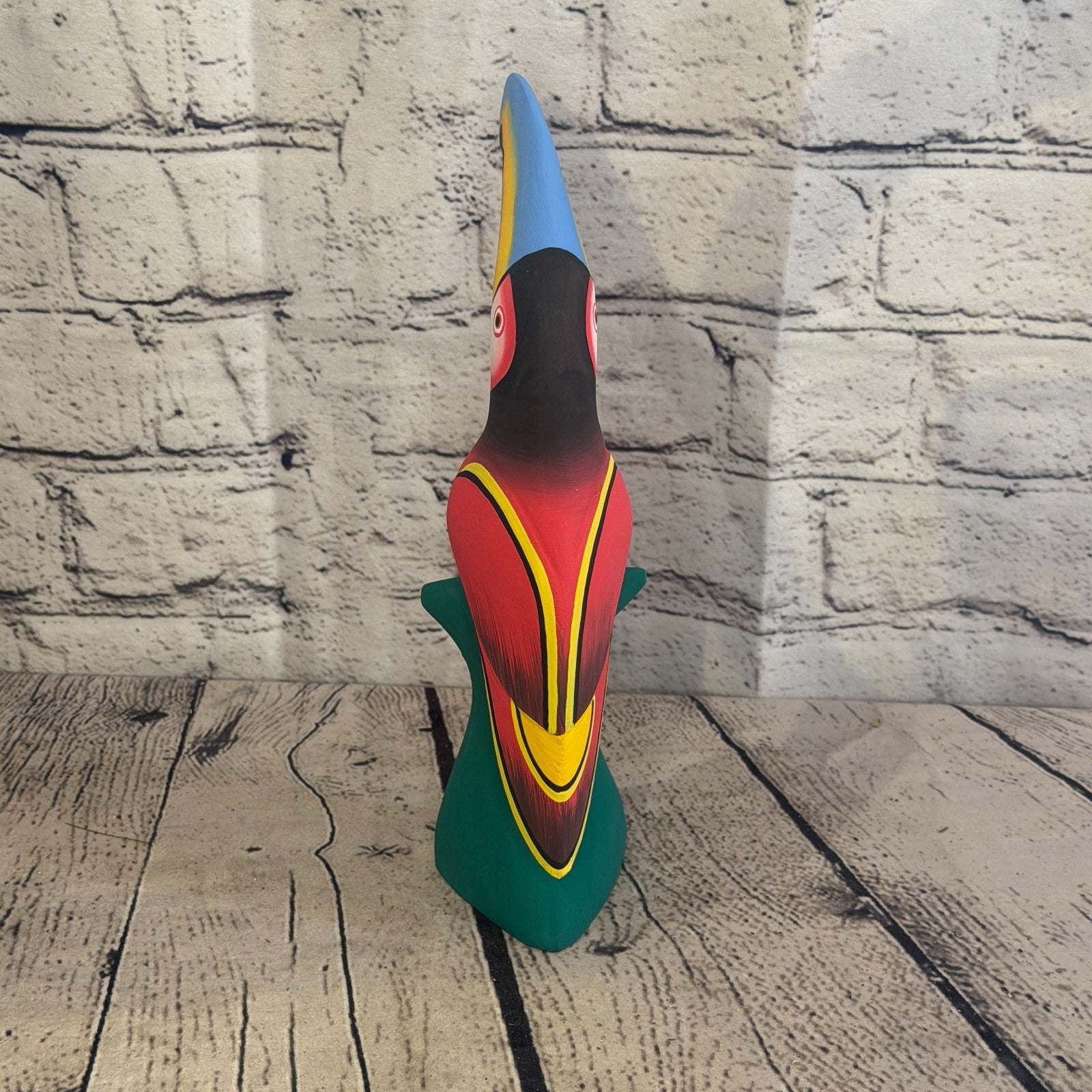 20cm Dark Red Toucan Bird Ornament Statue Fair Trade Hand Made Carved Wood5