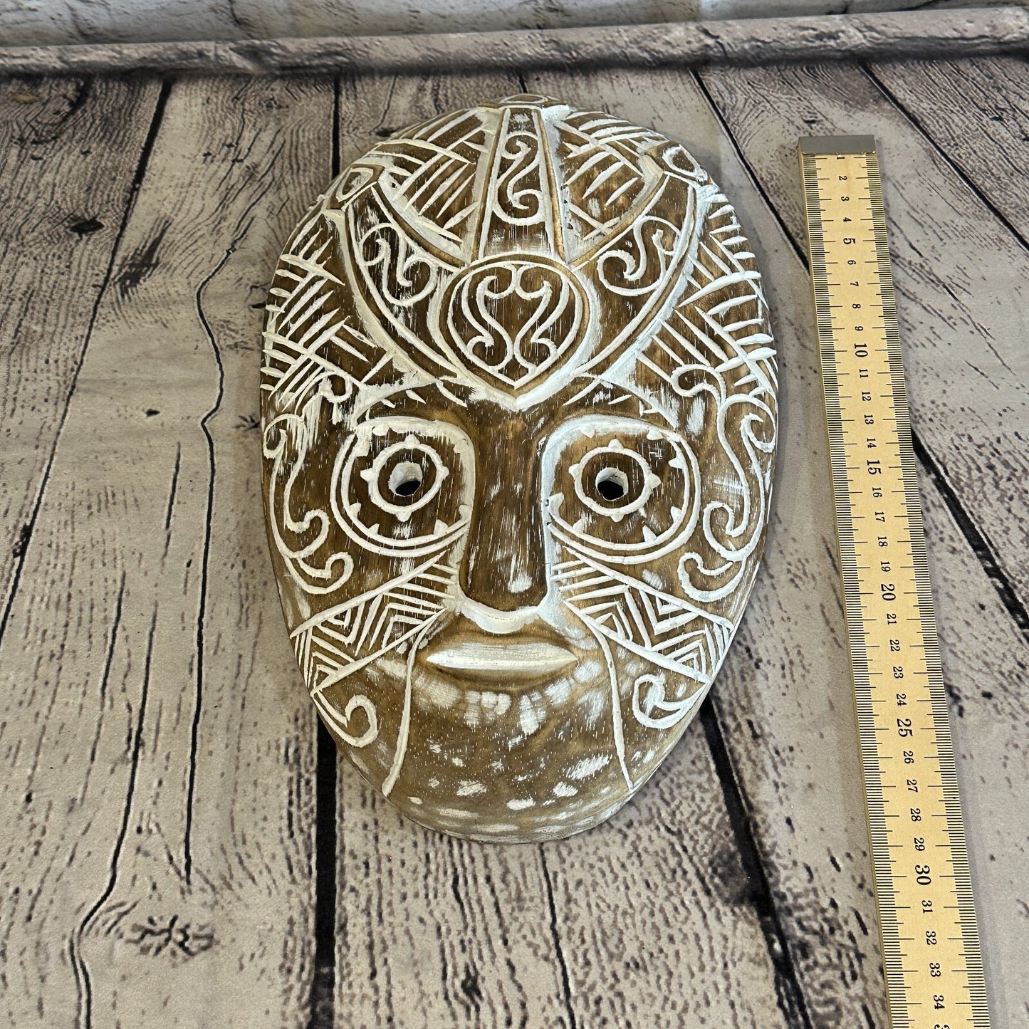 30cm Brown Tiki Style Wall Decoration Celtic Mask Designer Mask Wooden Handmade5