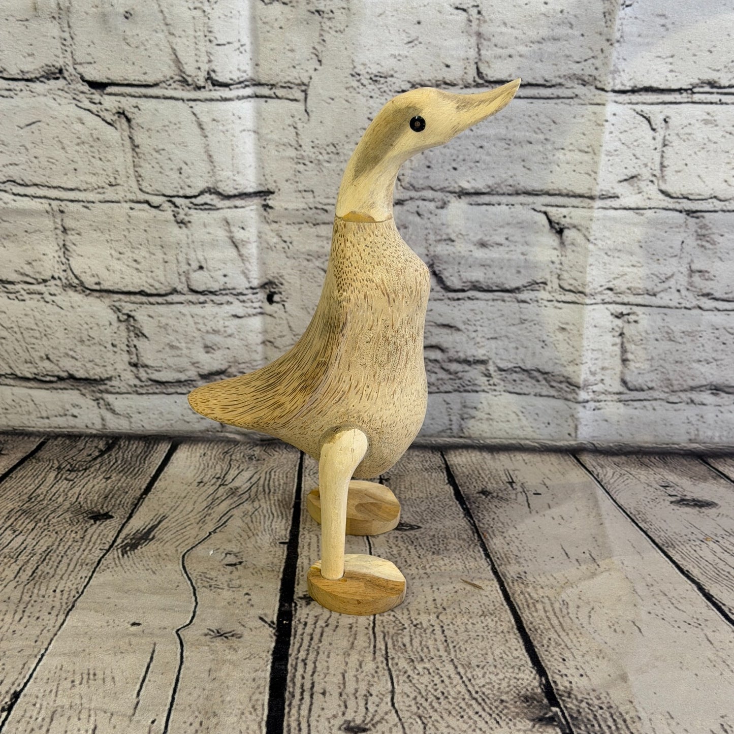 Looking Forward 25cm Tall Wooden Smooth Duckling Baby Duck Bamboo Root Fairtrade3
