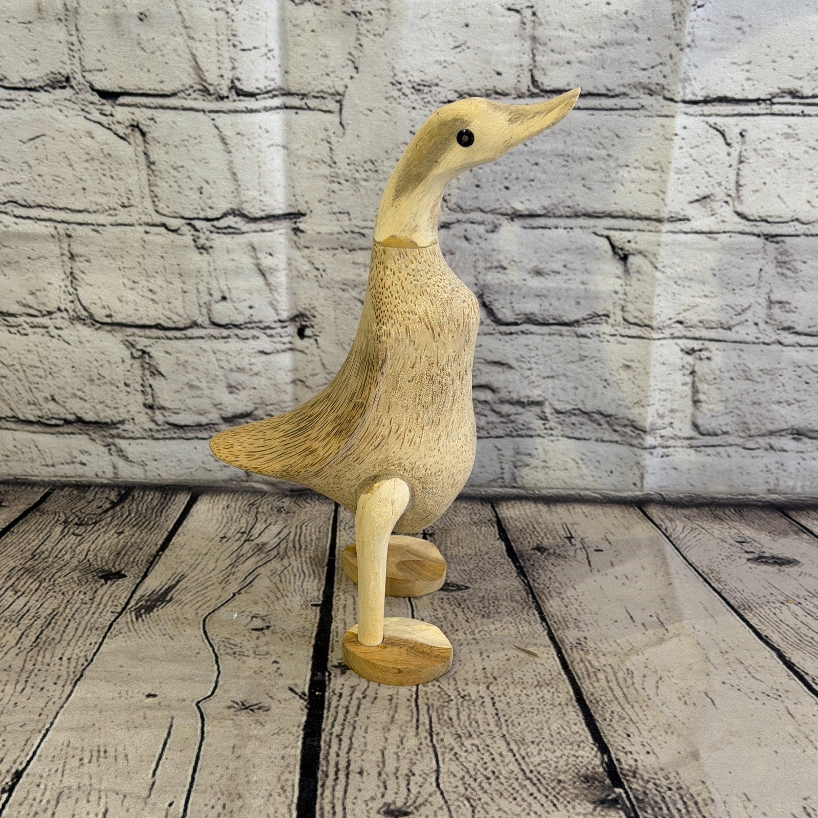 Looking Forward 25cm Tall Wooden Smooth Duckling Baby Duck Bamboo Root Fairtrade3