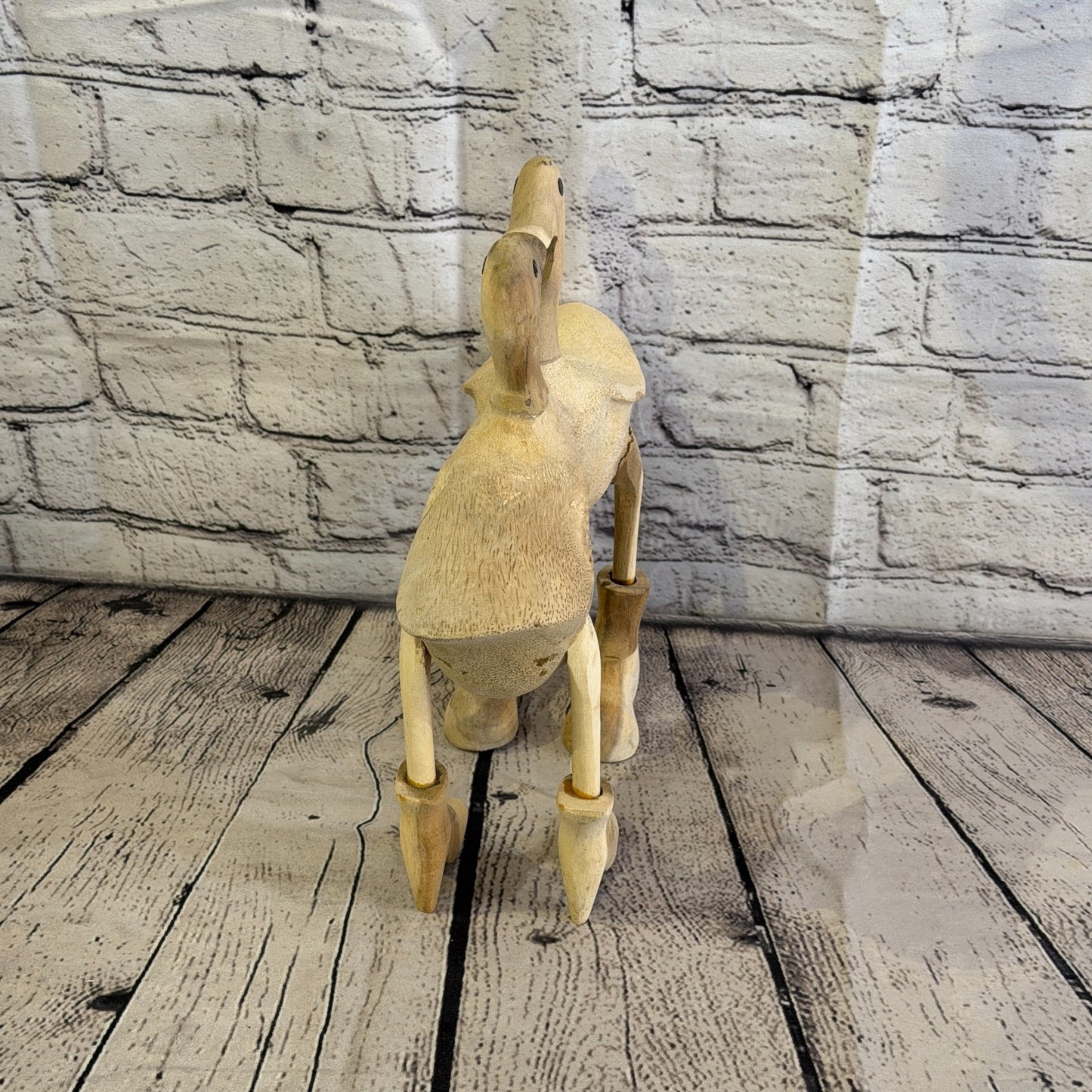 25cm x 30cm Wooden Kissing Duck Bamboo Root Romantic Vintage Rustic Funny Gift3