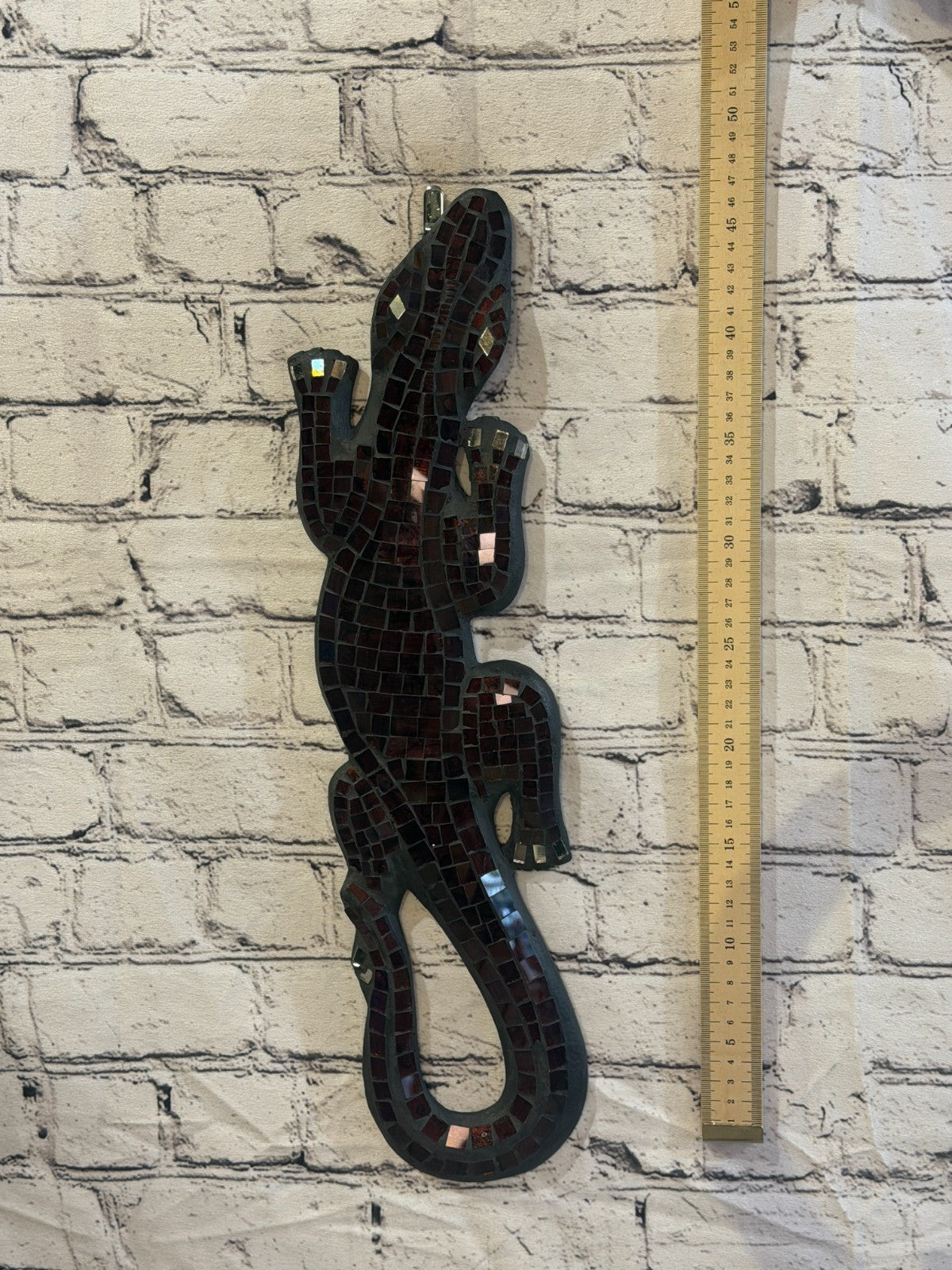 50cm Gecko Purple Mosaic Wall Hanging Wooden Ornaments Wood Carving4