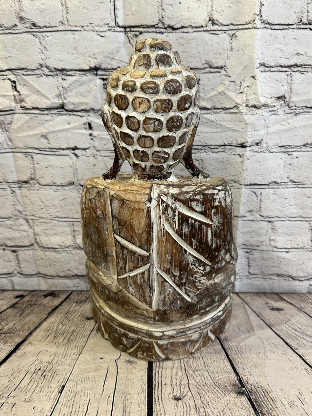 40cm x 20cm Brown Buddha Wooden Standing Statue Figurine Ornament Fair Trade6