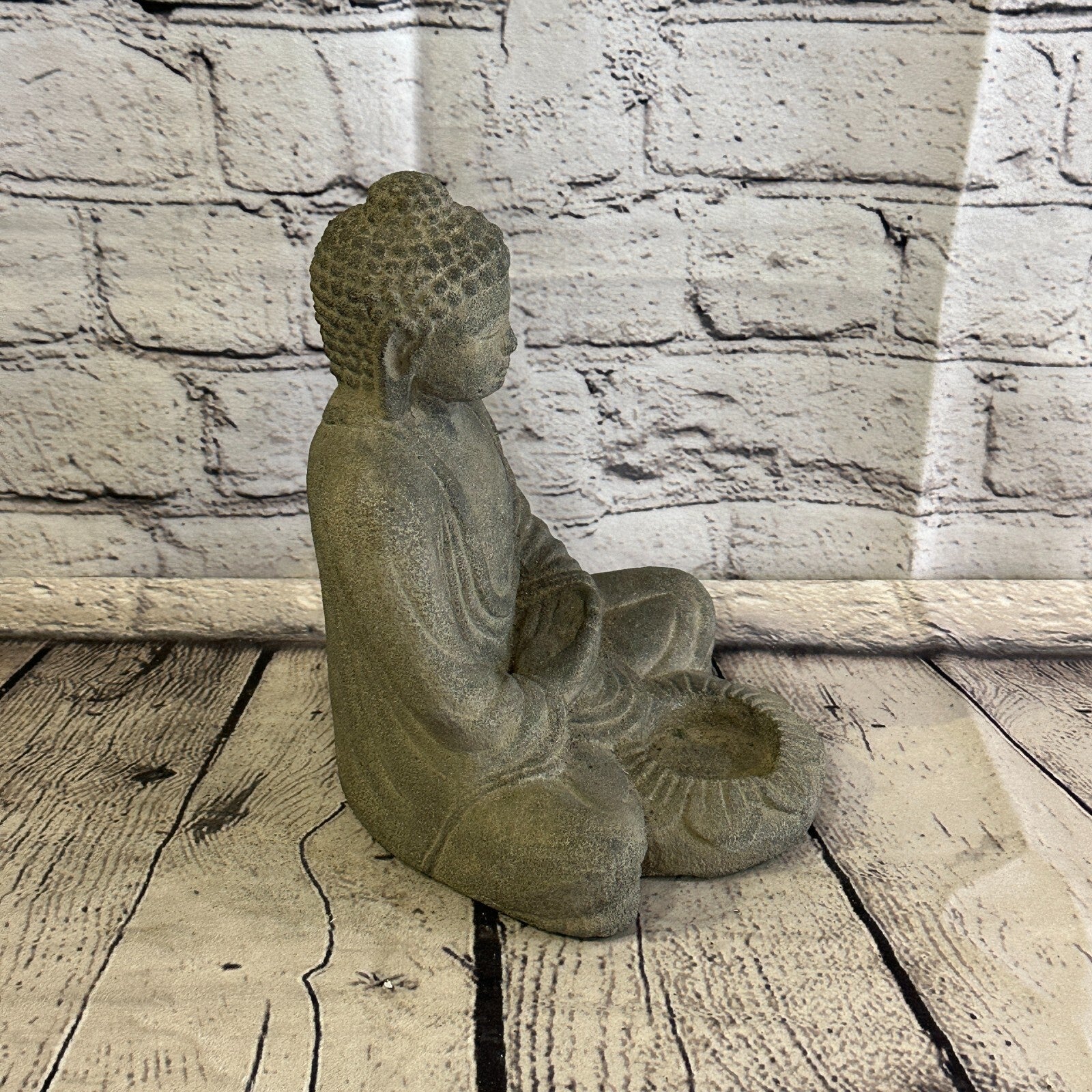 3D Thai Buddha Candle Stone Garden 20cm Ornament Outdoor Indoor Statue Hindu4