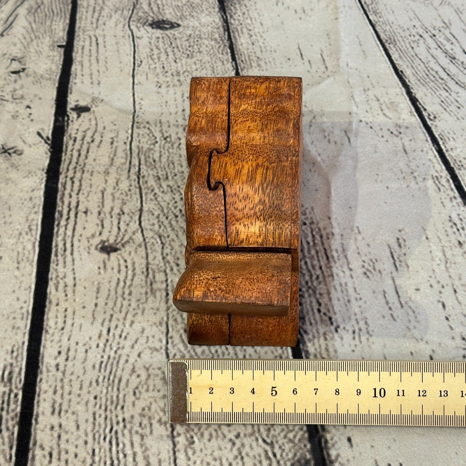 Carved Standing Owl 4 Bit Wooden Puzzle Box Secret Box Magic Trinket Handmade8