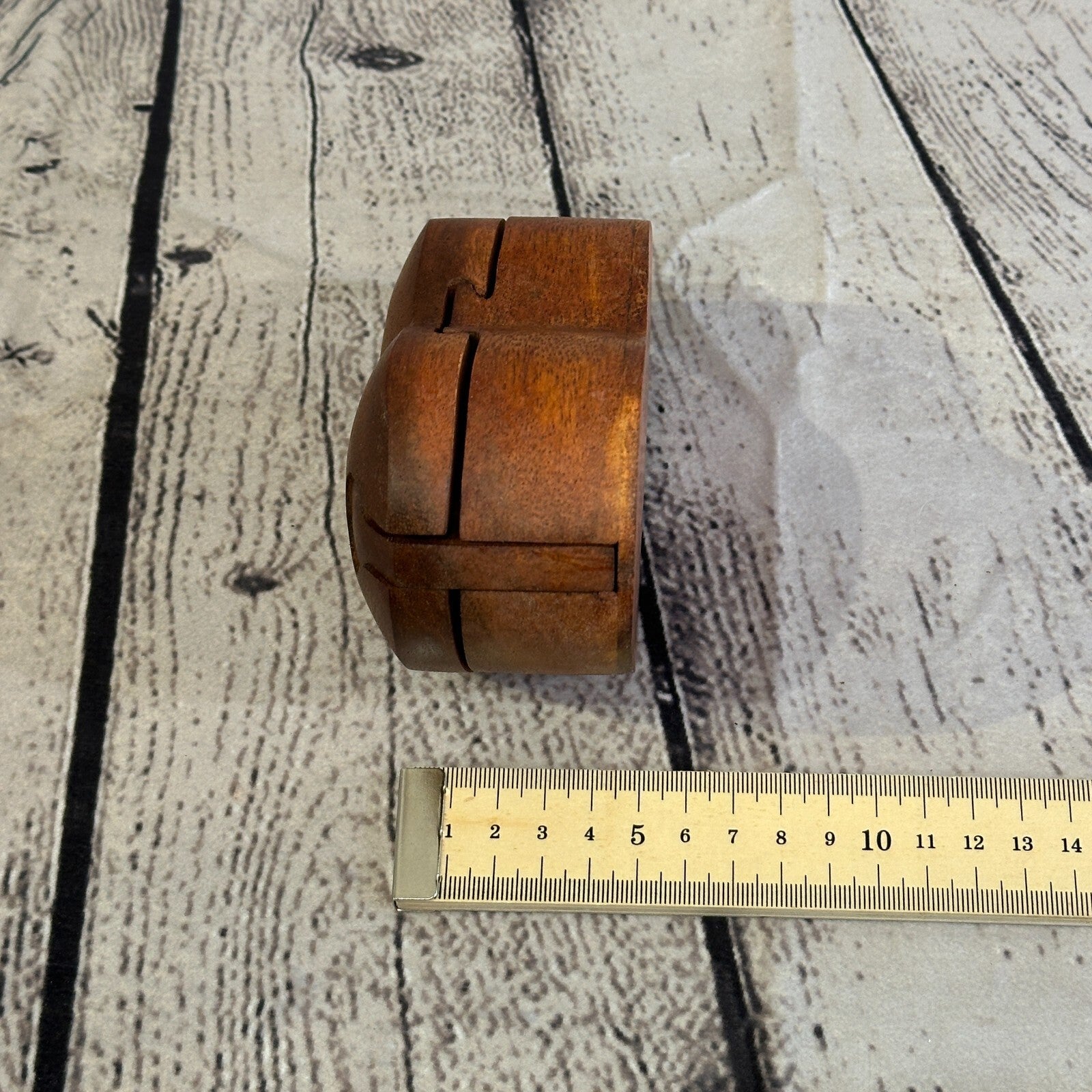 Carved Love Heart 4 Bit Wooden Puzzle Box Secret Box Magic Trinket Handmade8