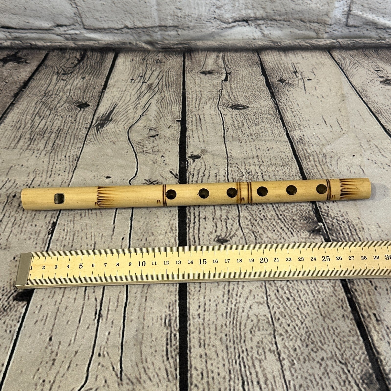 Bamboo Flute plain wooden handmade fair trade 30cm music play2