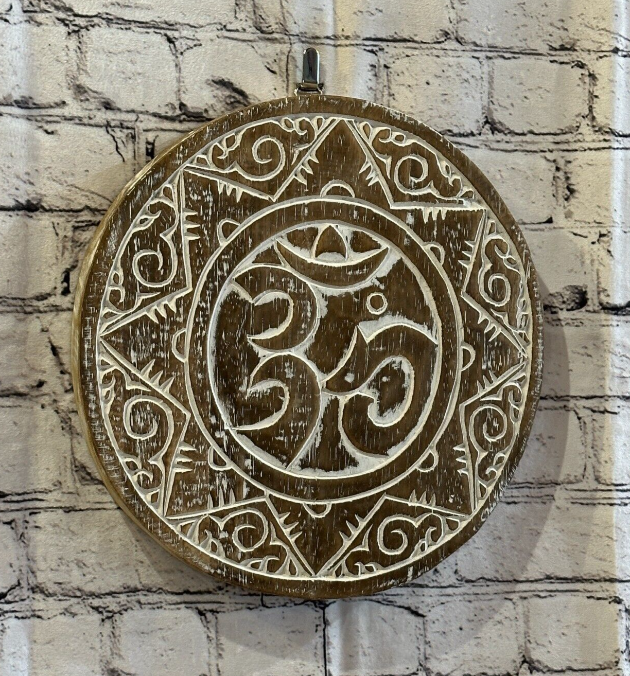 30cm Brown Style Wall Decoration Om Lucky Coin Designer Mask Wooden Handmade0