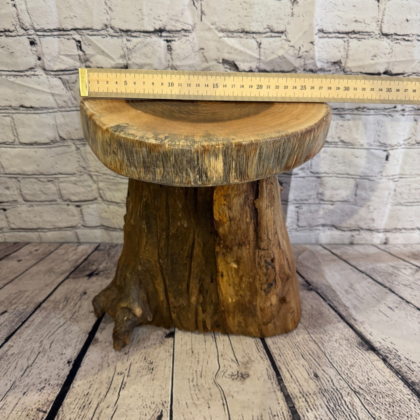 30cm x 25cm Wooden Coffee Root Sculpture Garden Teak Root Ornament Carved No 25