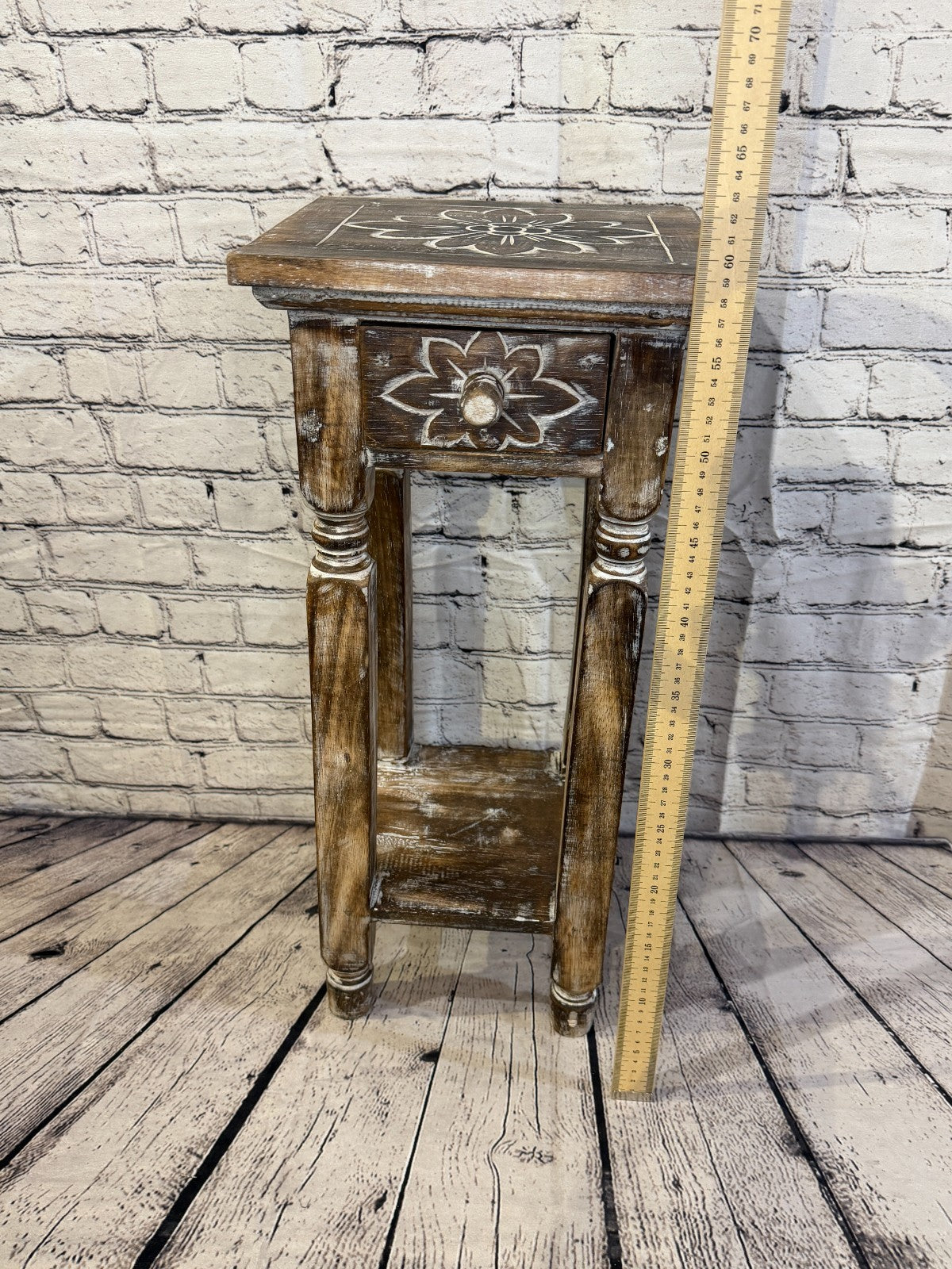 60cm x 27cm Brown Table  Wooden Side Cabinet Living Hallway Storage Furniture5