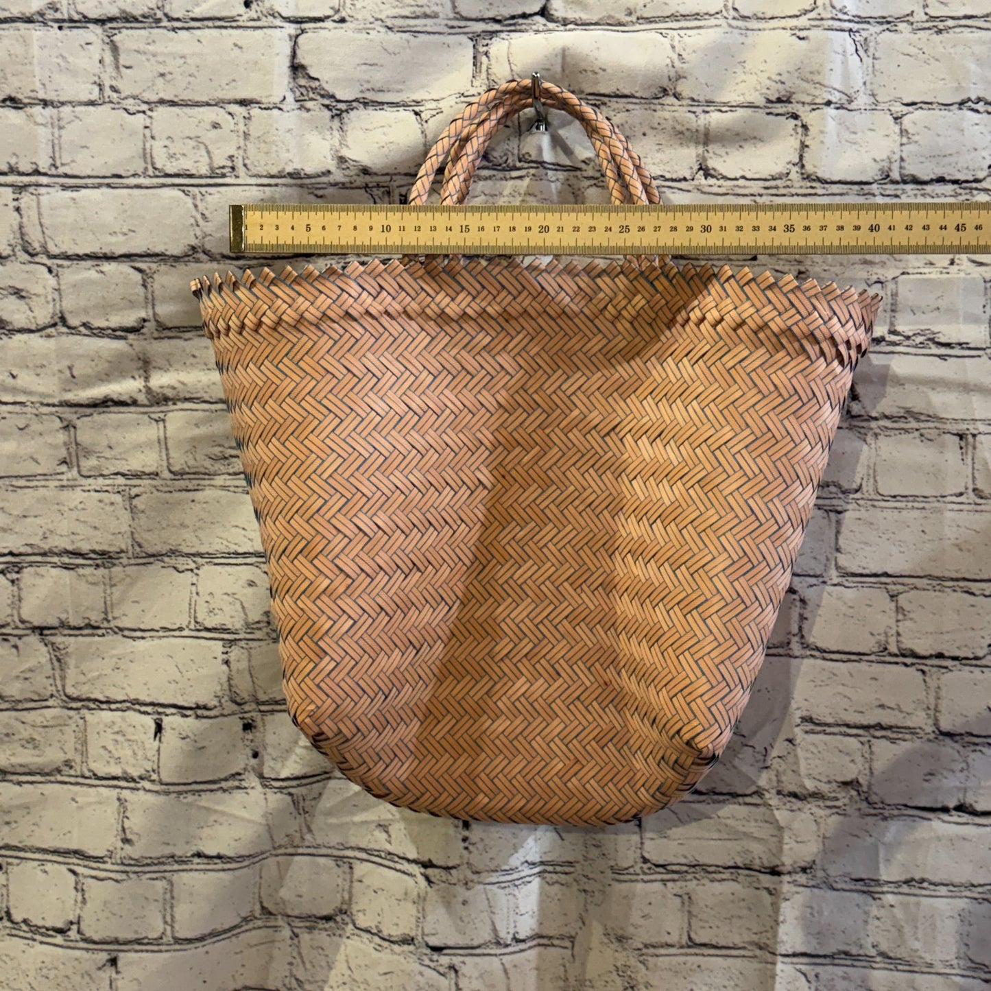 Brown 40cm Handwoven Tote Bag Recycled Plastic Eco-Friendly Market Beach3