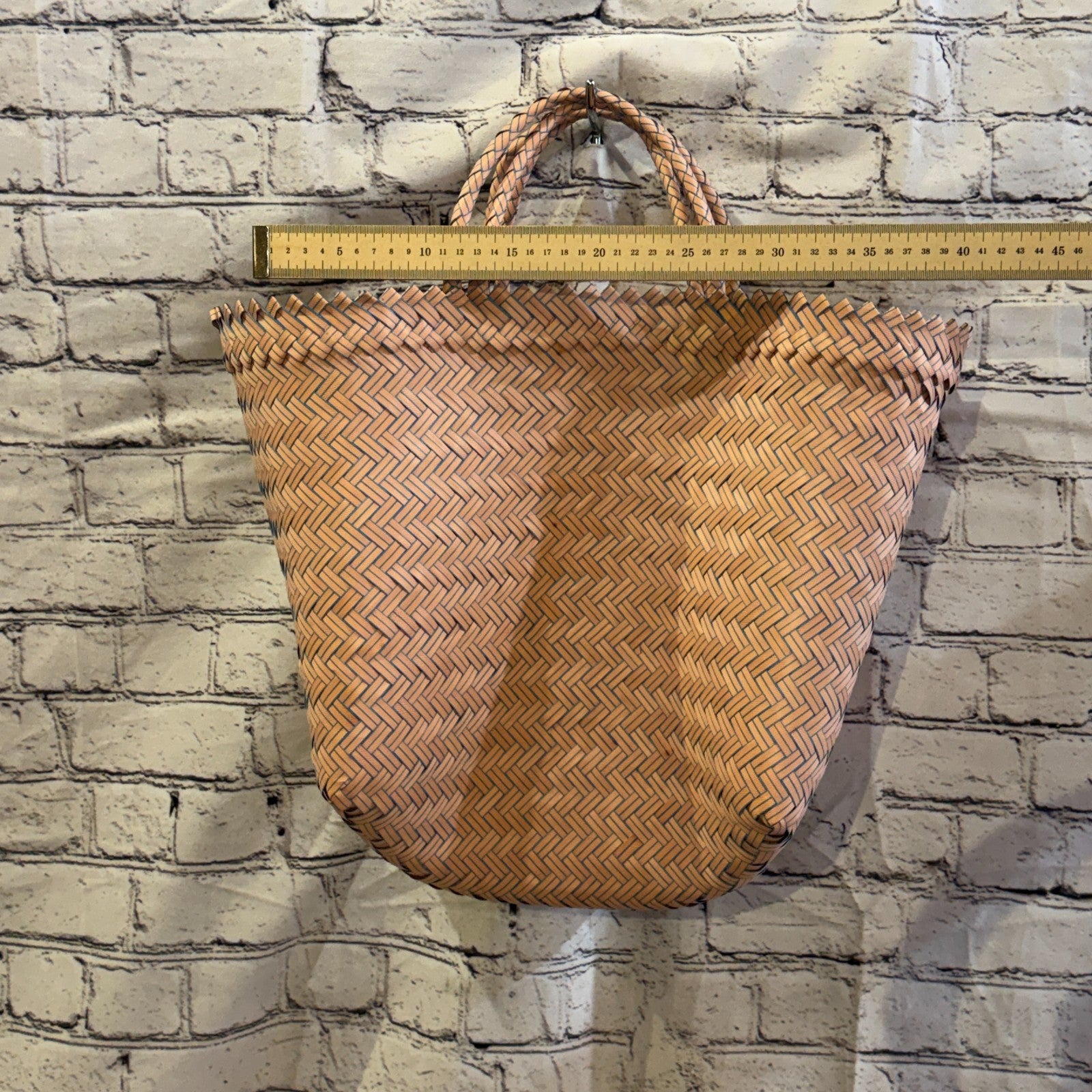 Brown 40cm Handwoven Tote Bag Recycled Plastic Eco-Friendly Market Beach3