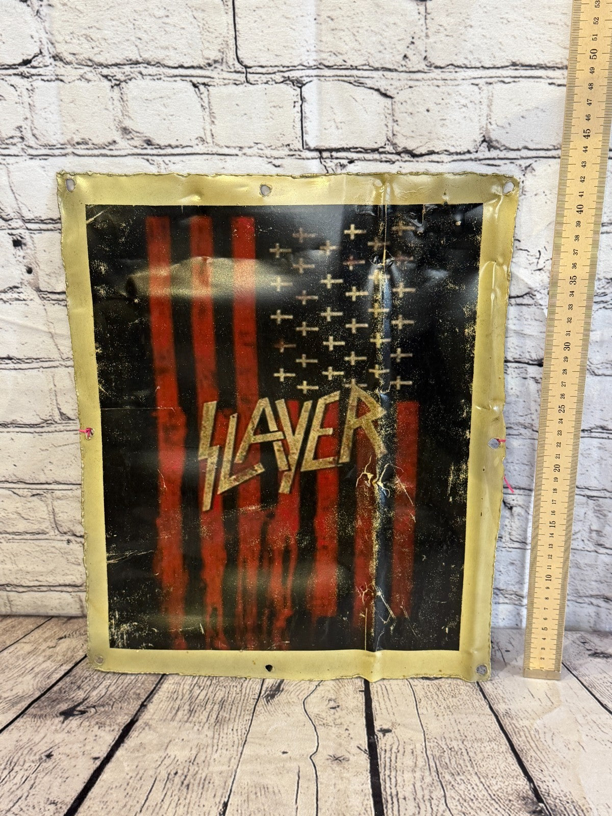 Slayer Band Flag Poster Advert Wall Plaque 42cm x 36cm Vintage Retro Tin Sign4