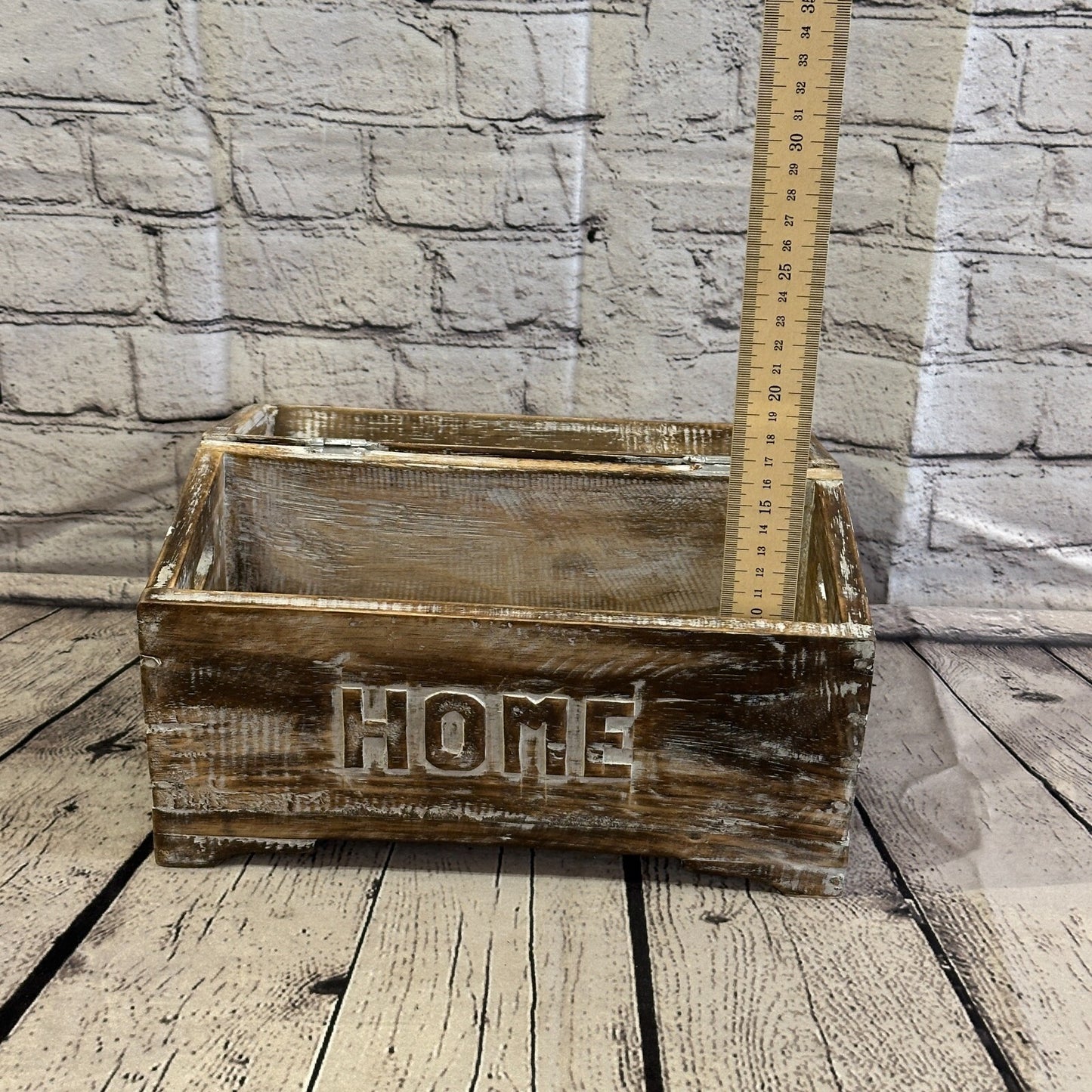 30cm x 20cm x 14cm Brown Home Wood Box Wooden Chest Storage Craft Handles Lid10