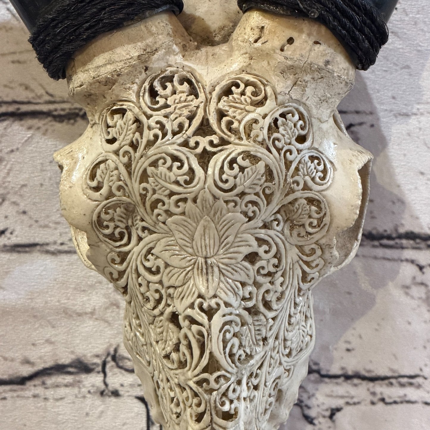 30cm Carved Buffalo Ram Wild Replica Skulls Wall Hanging Carved Stand Design 63
