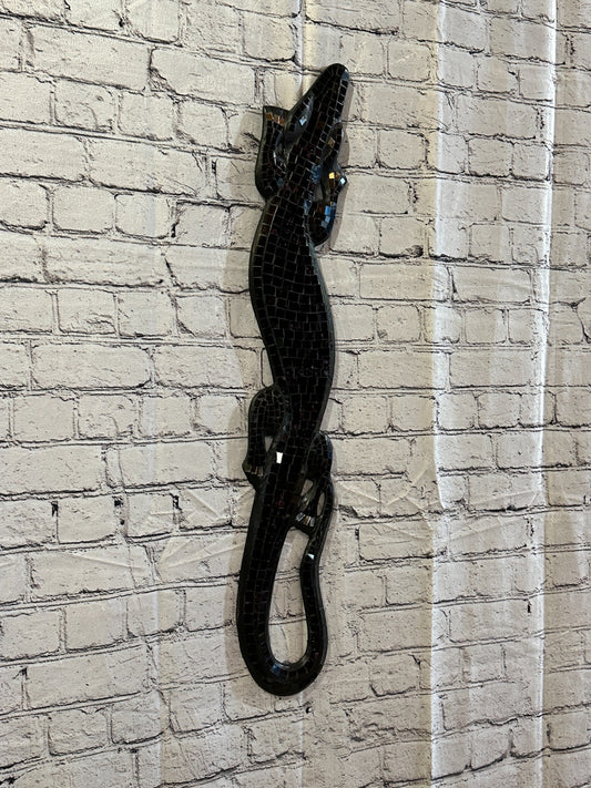 80cm Gecko Purple Mosaic Wall Hanging Wooden Ornaments Wood Carving0